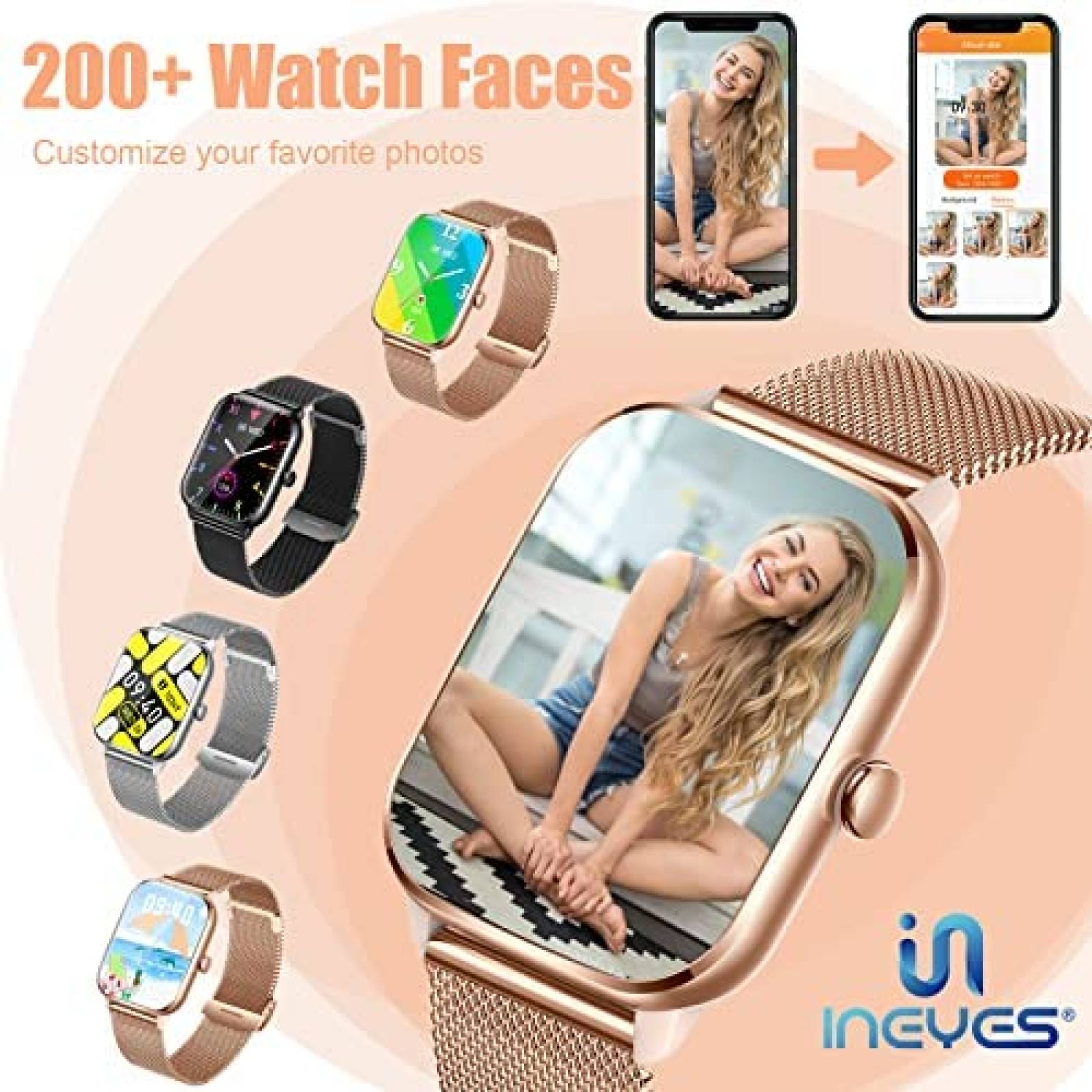 SmartWatch INEYES Fitness Bluetooth Touchscreen -Beige