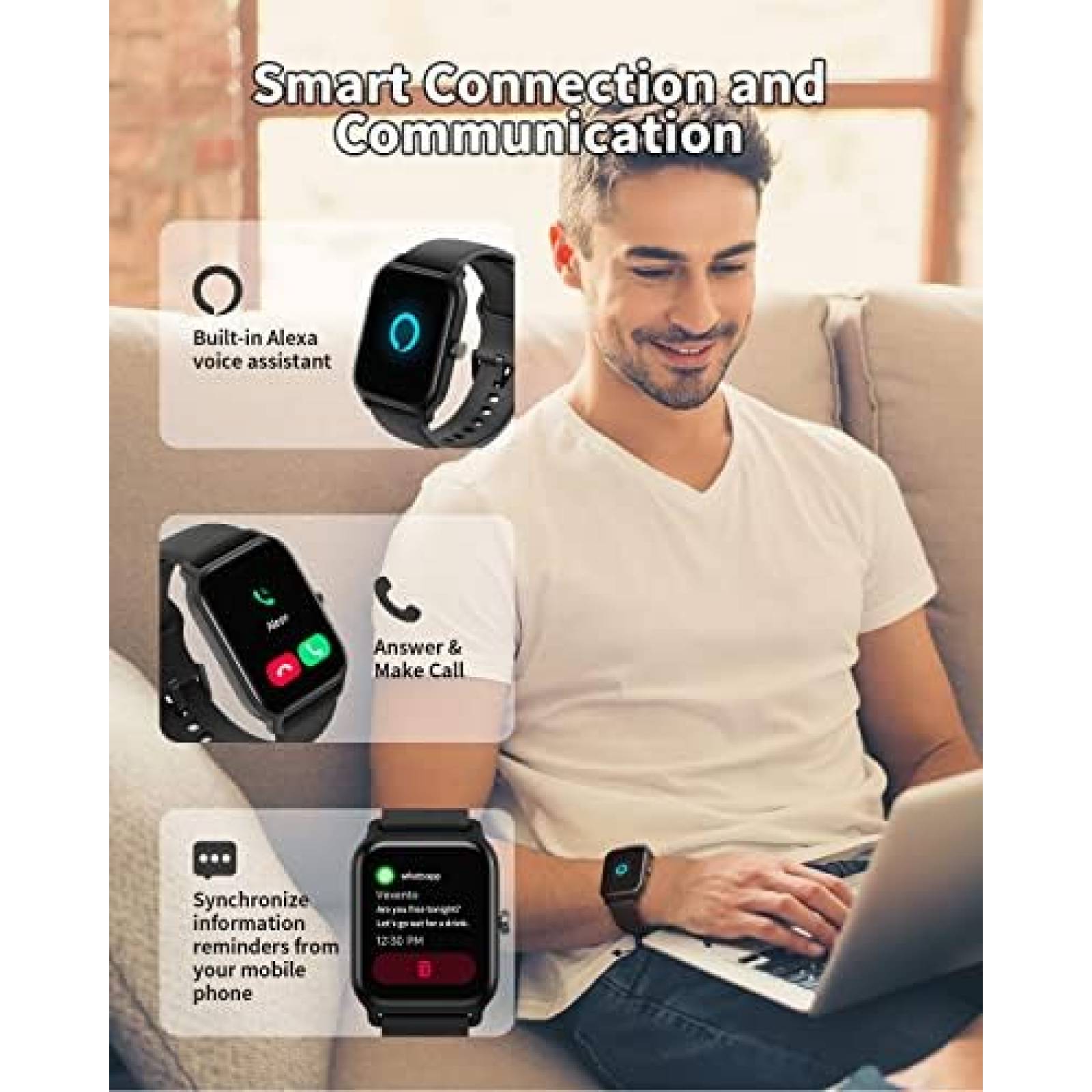 Smartwatch TOOBUR IDW13 Mide Frecuencia Cardiaca -Negro