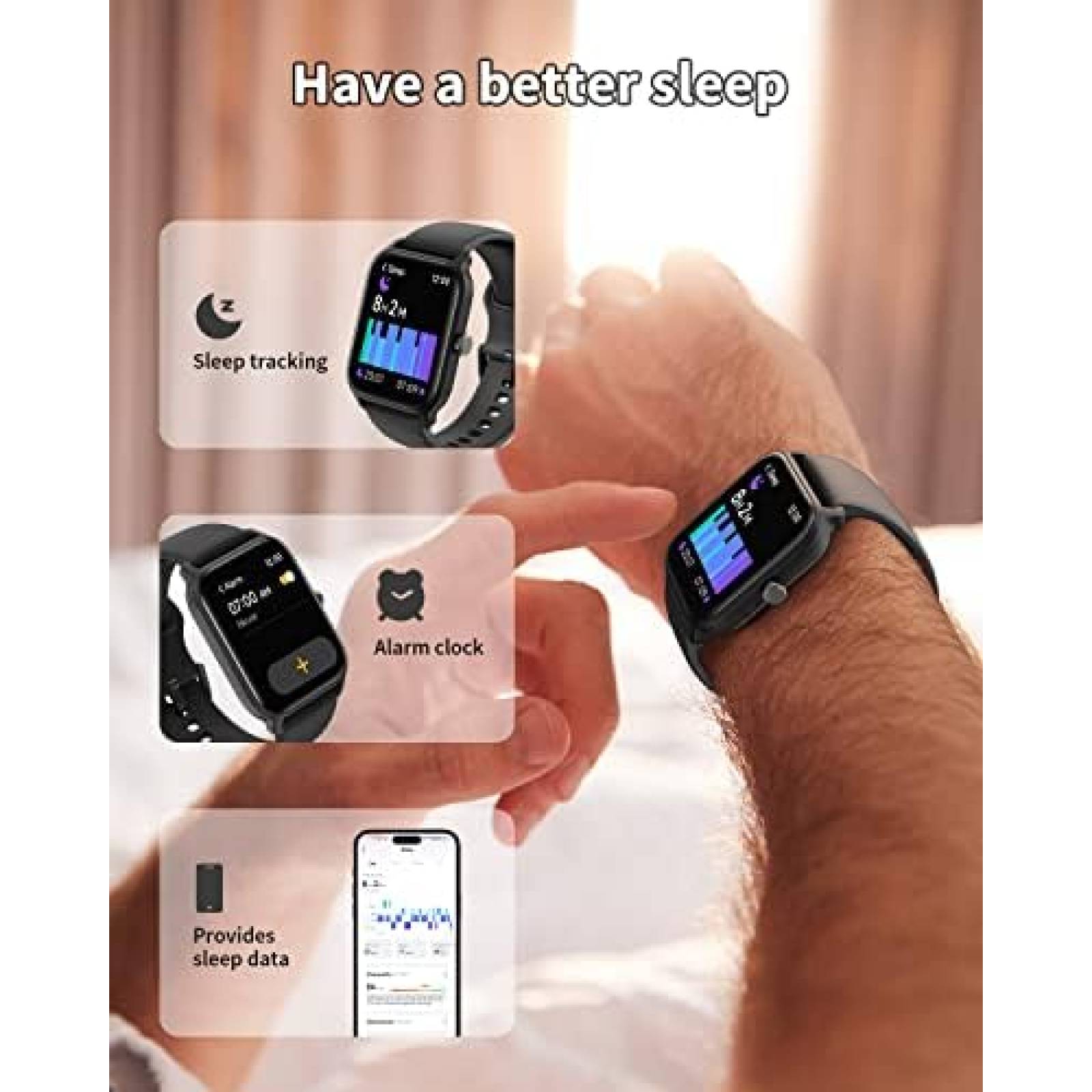 Smartwatch TOOBUR IDW13 Mide Frecuencia Cardiaca -Negro