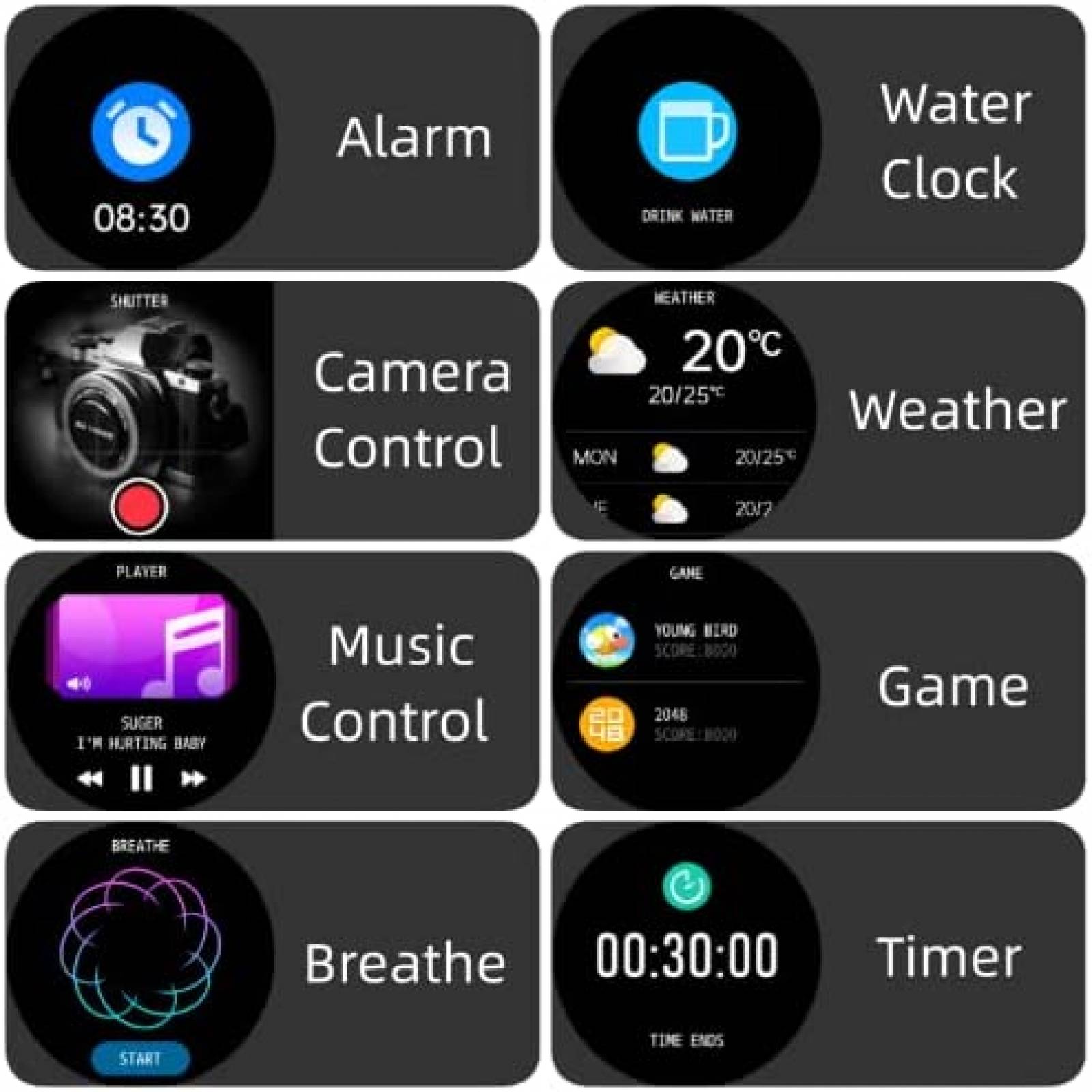 SmartWatch Tiwain Fitness Bluetooth Touchscreen -Negro