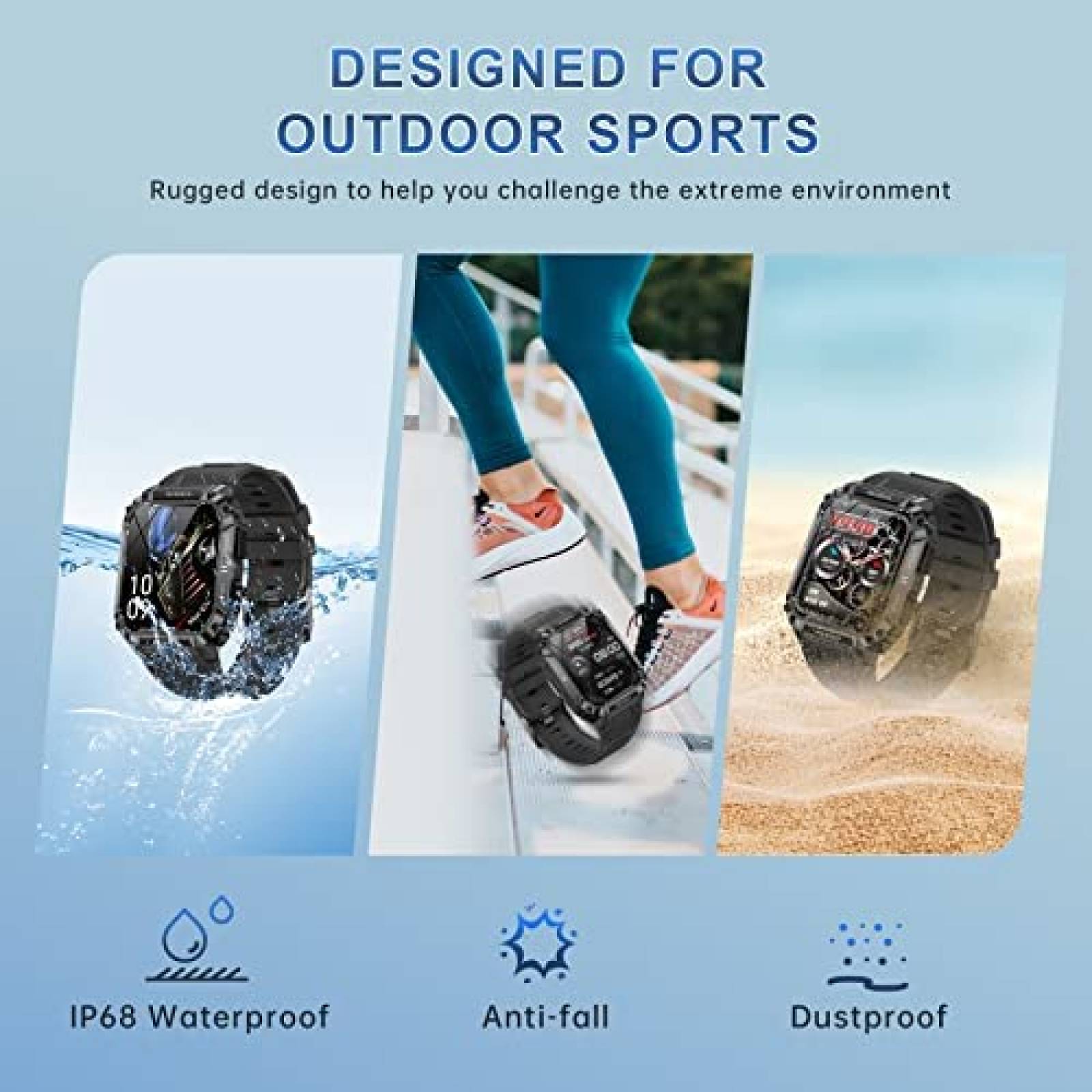 Smartwatch HYSTORM Mide Frecuencia Cardiaca Impremiable