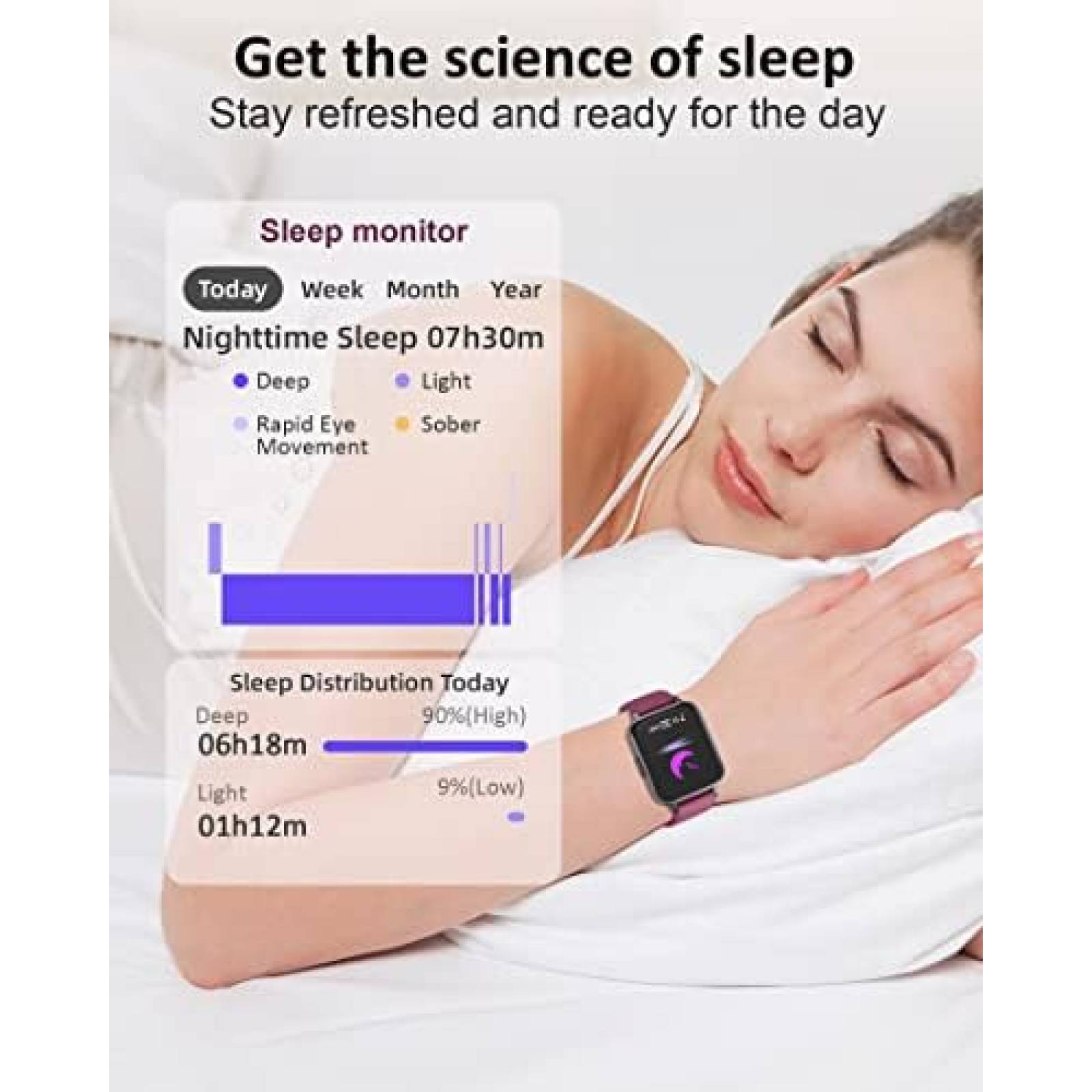 Smartwatch E Easiecom Rastreador de Actividad Fisica -Vino