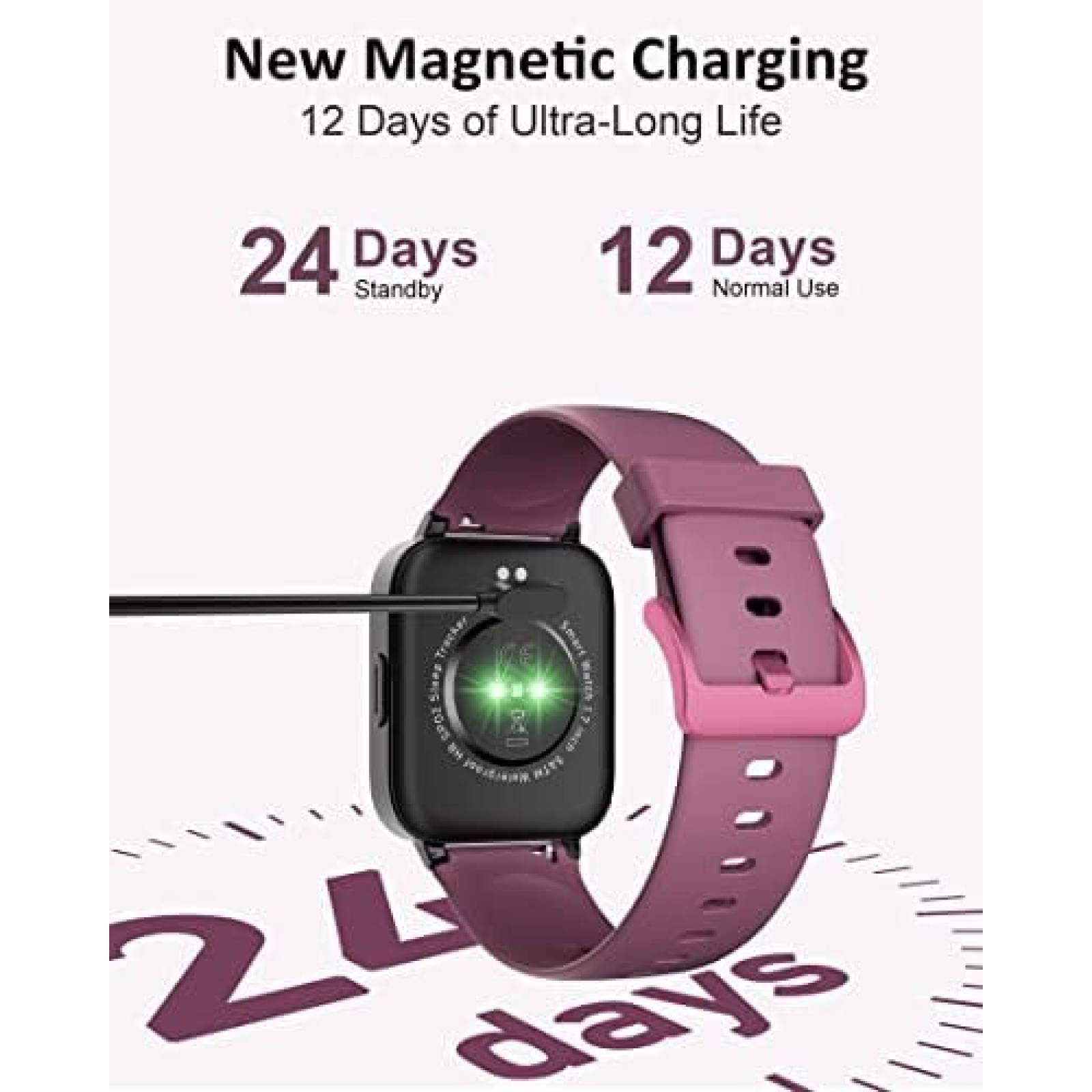 Smartwatch E Easiecom Rastreador de Actividad Fisica -Vino