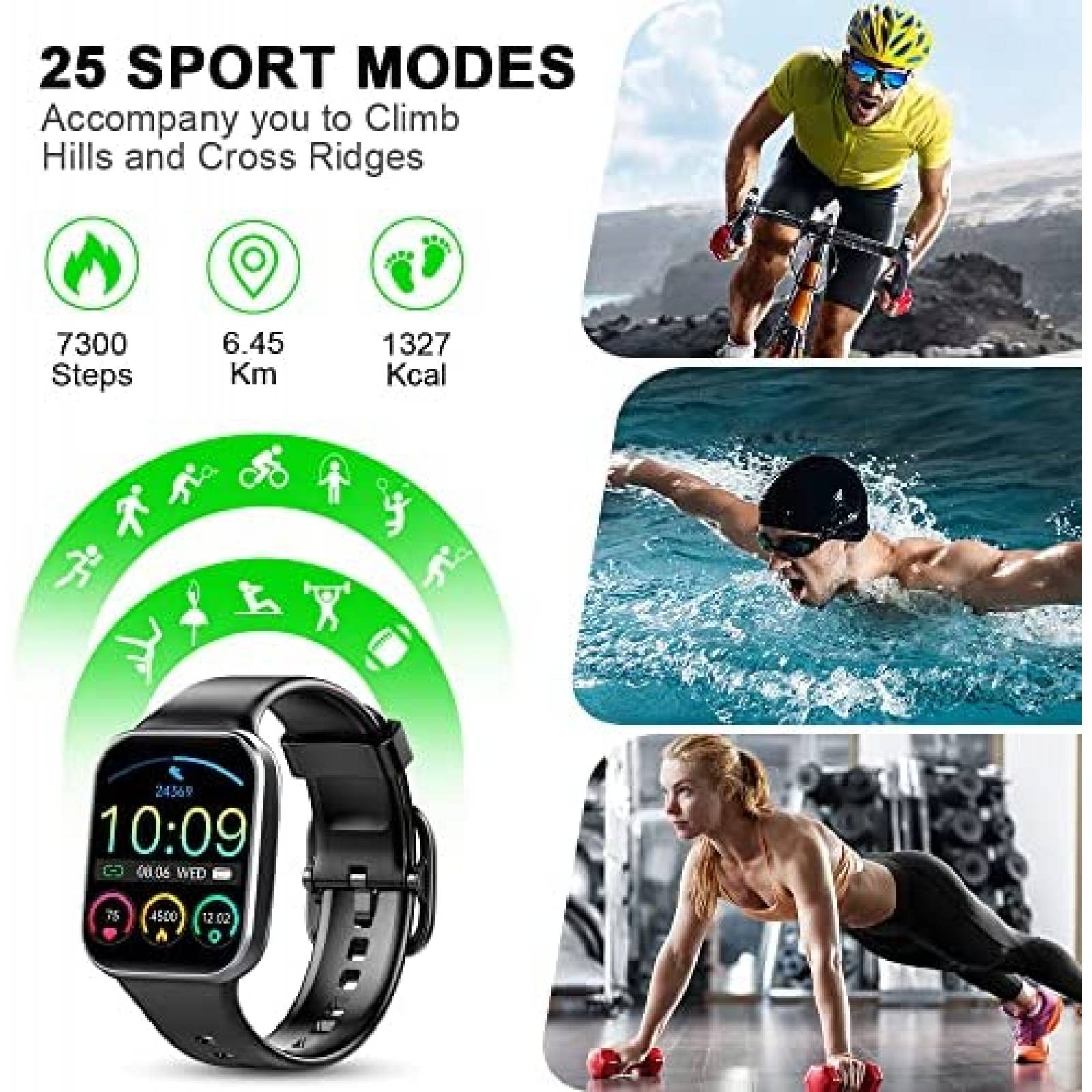 Smartwatch Lrecat Rastreador de Actividad Fisica -Negro