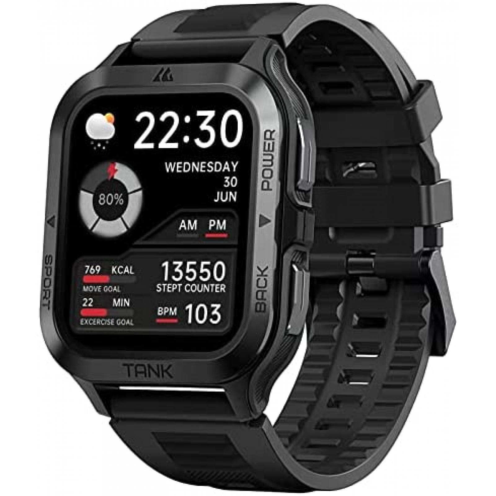 Smartwatch KOSPET M2 1.8'' HD Resiste al Agua SOS -Negro