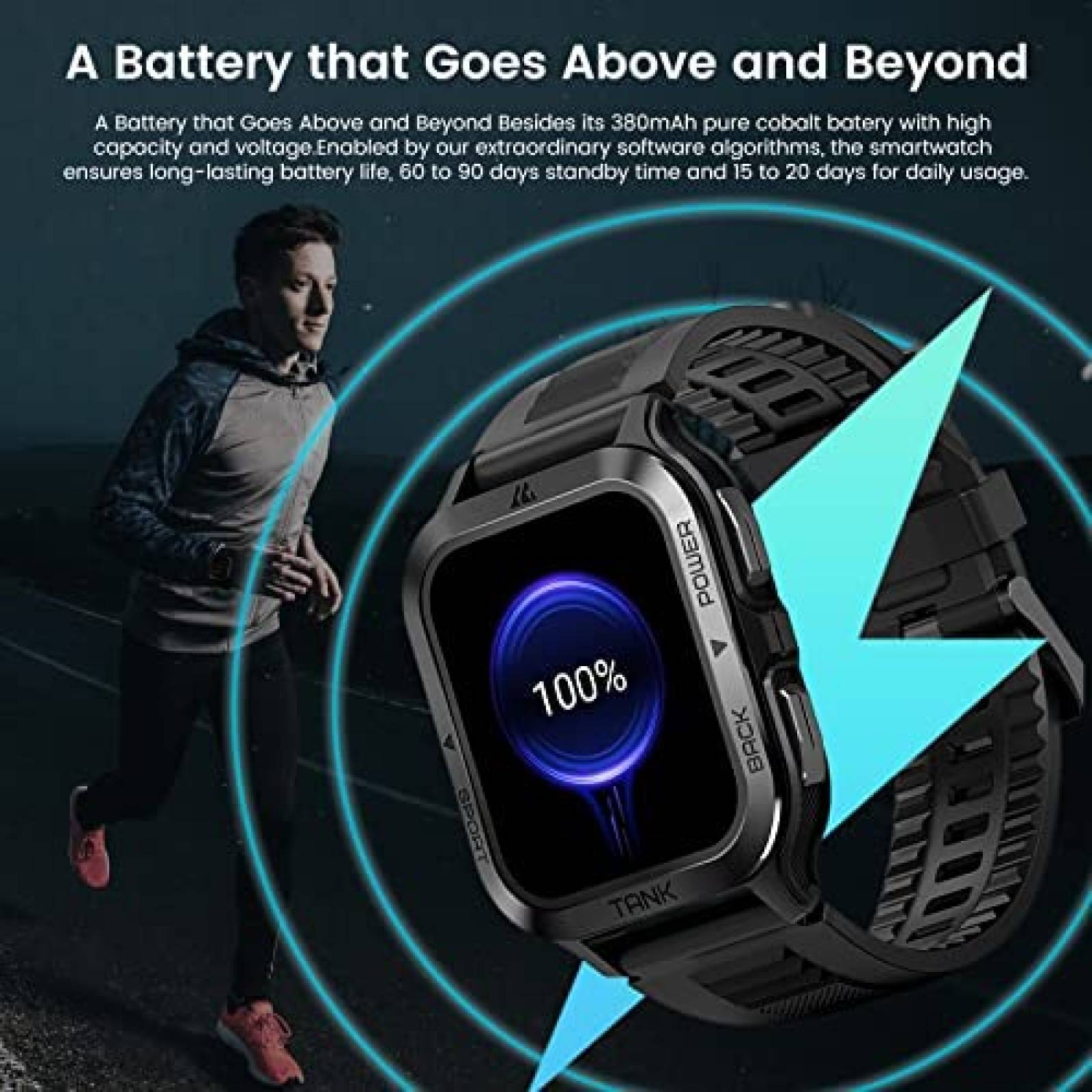 Smartwatch KOSPET M2 1.8'' HD Resiste al Agua SOS -Negro