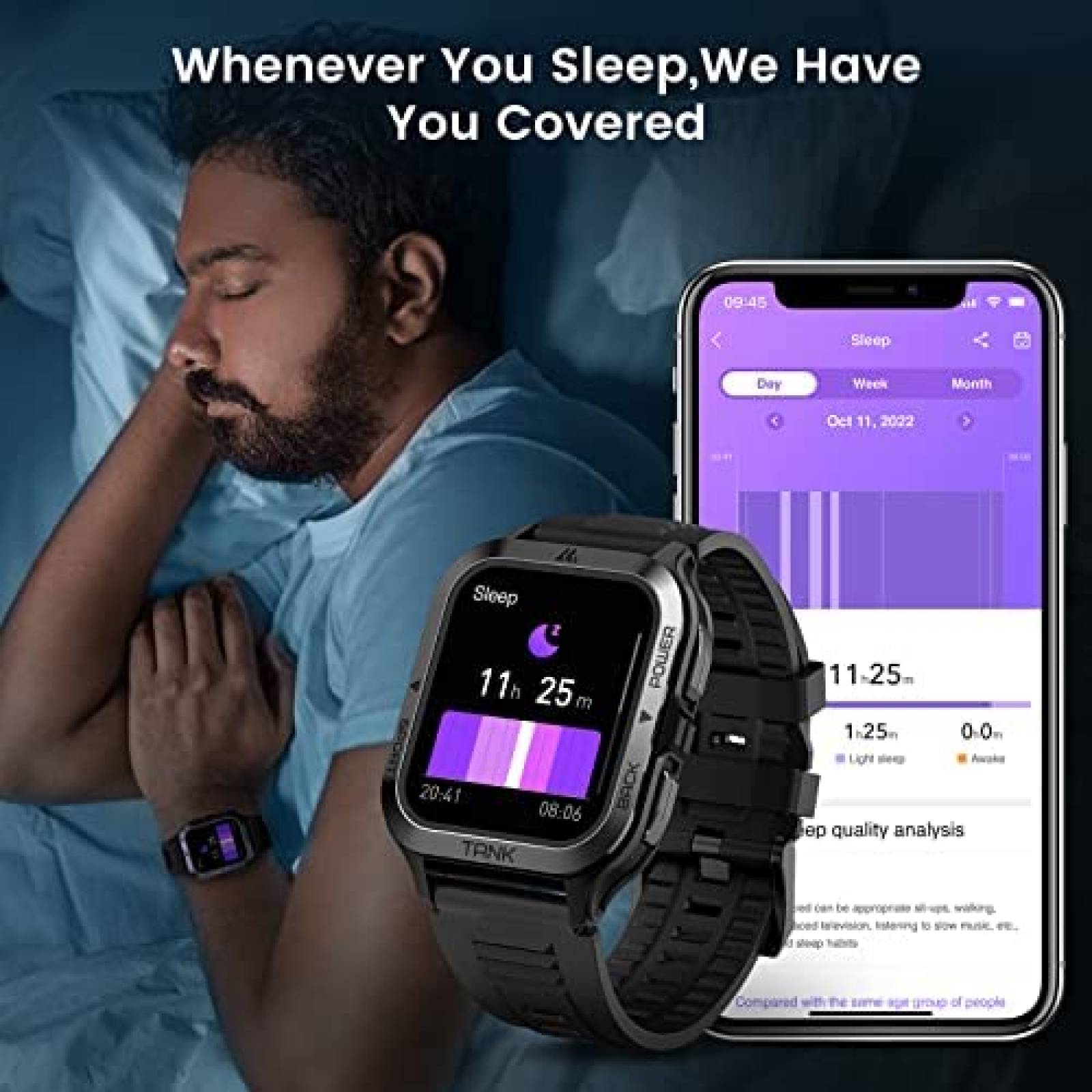 Smartwatch KOSPET M2 1.8'' HD Resiste al Agua SOS -Negro