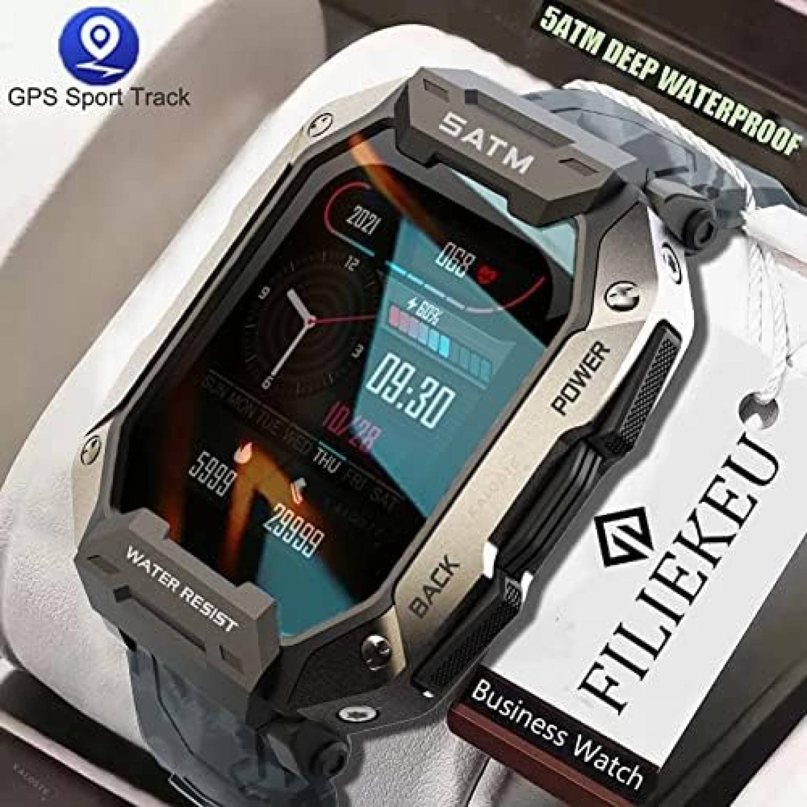 SmartWatch FILIEKEU Fitness Bluetooth Touchscreen -Negro