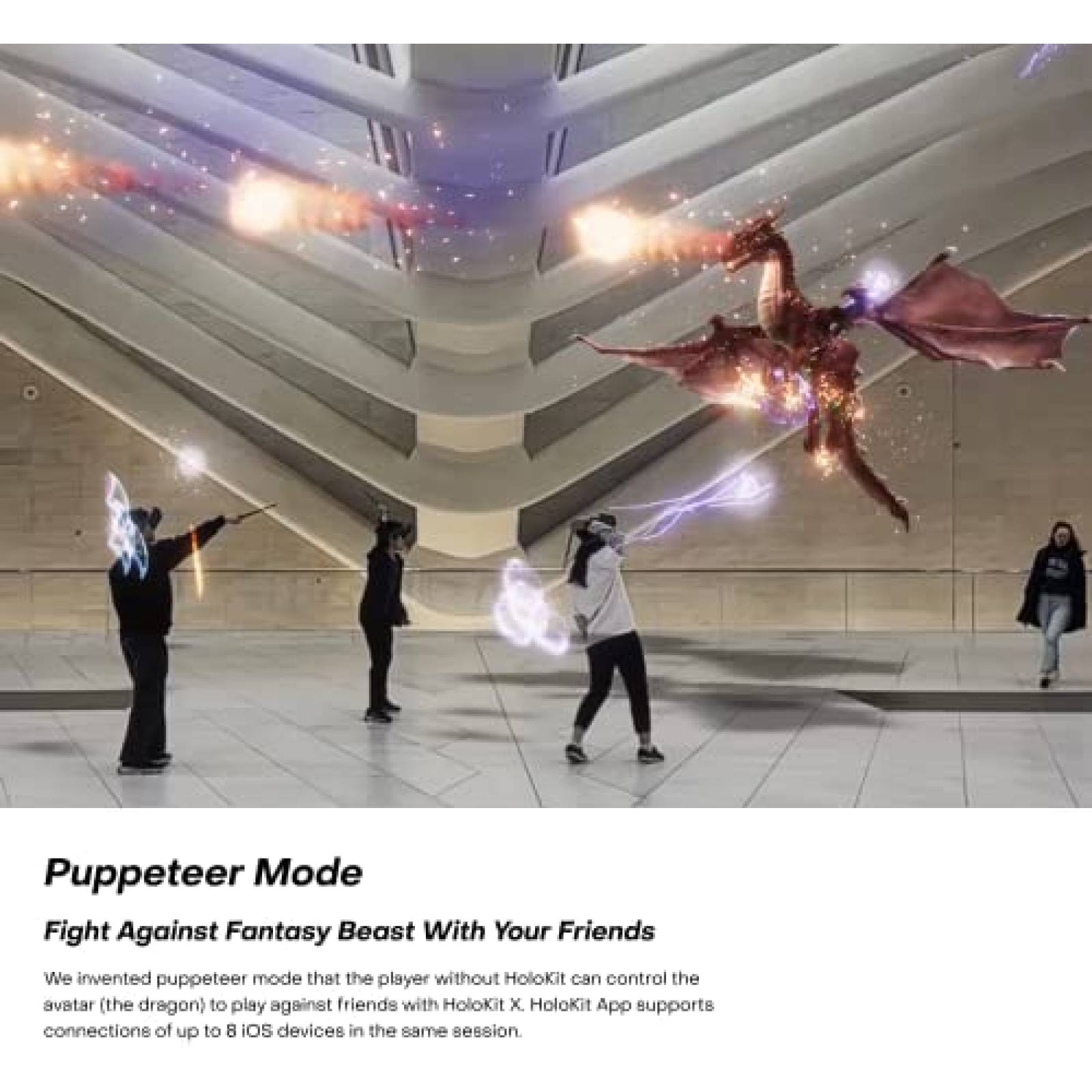 Lentes de Realidad Virtual HoloKit X iOS Bluetooth -Plateado