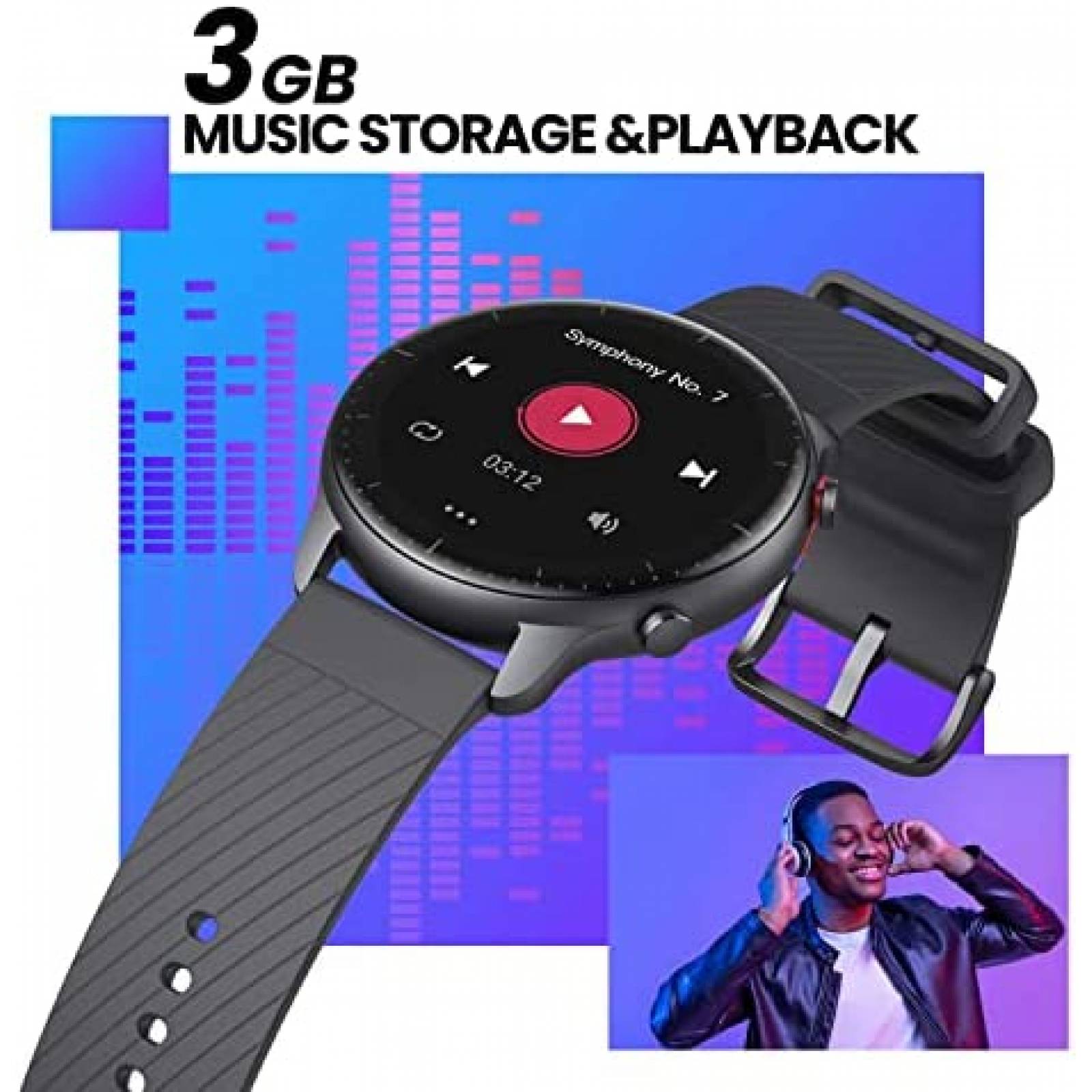 Smartwatch Amazfit GTR 2 Llamada Bluetooth GPS -Negro