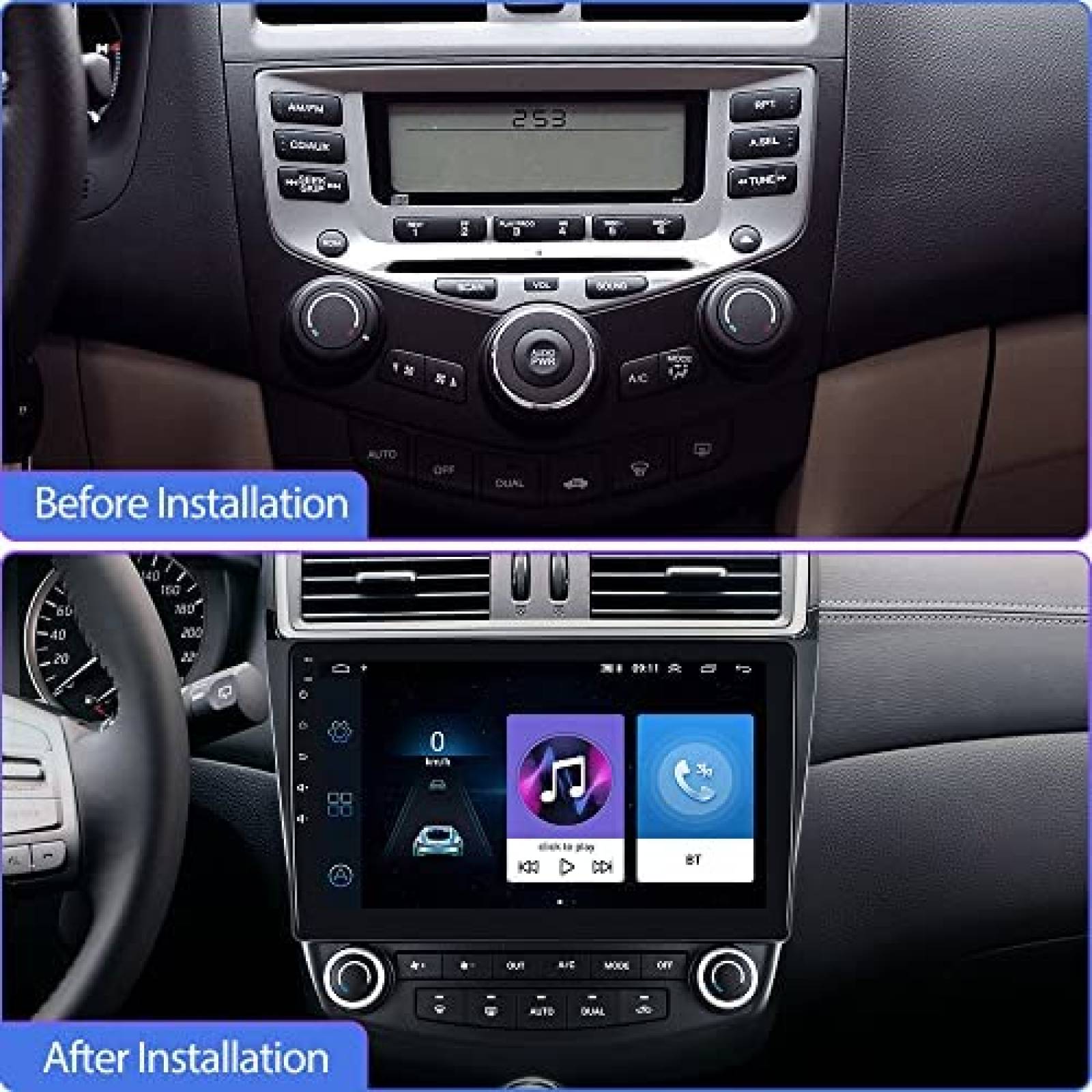 Estereo De Coche HIKITY Para Honda Accord 2003-07 -Negro