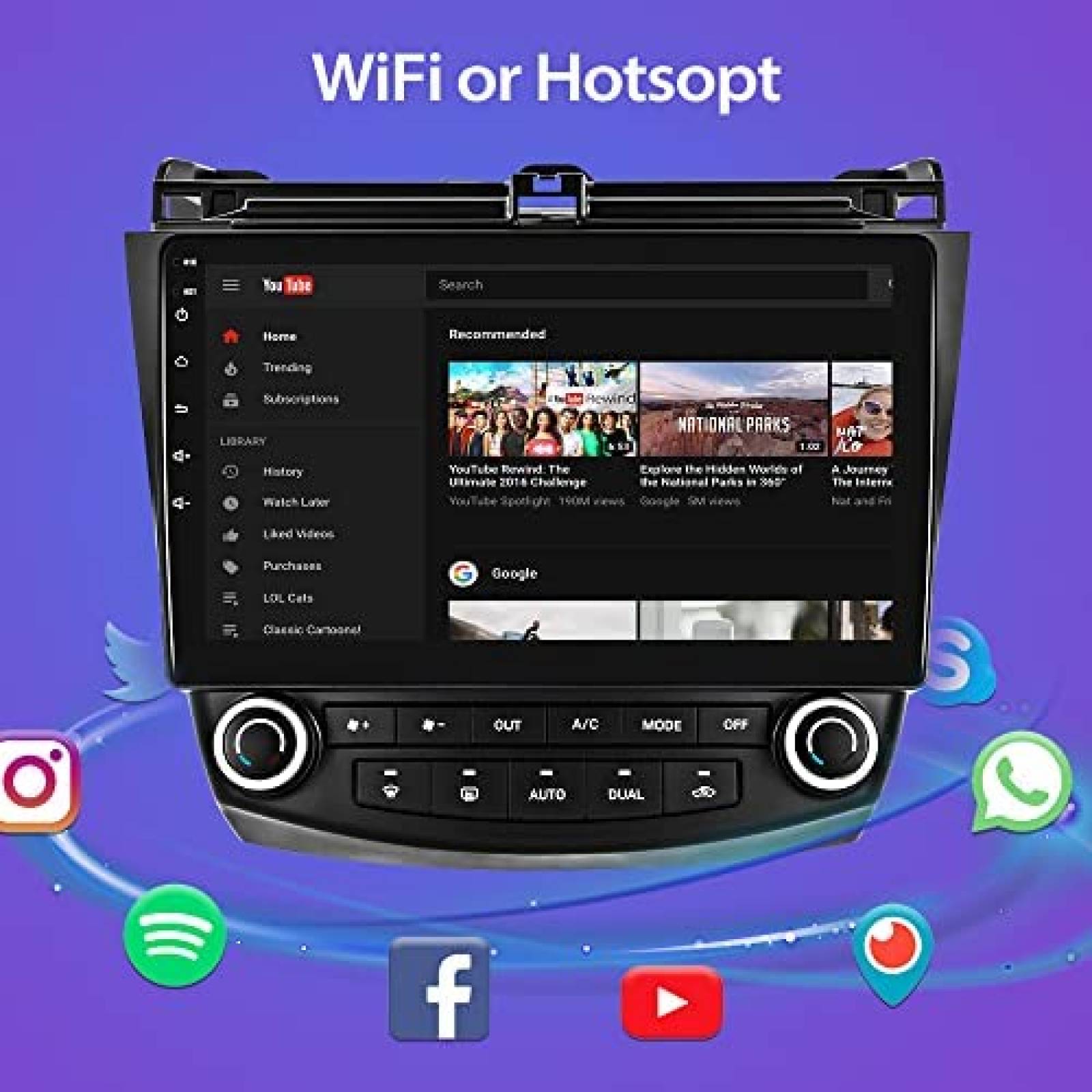 Estereo De Coche HIKITY Para Honda Accord 2003-07 -Negro