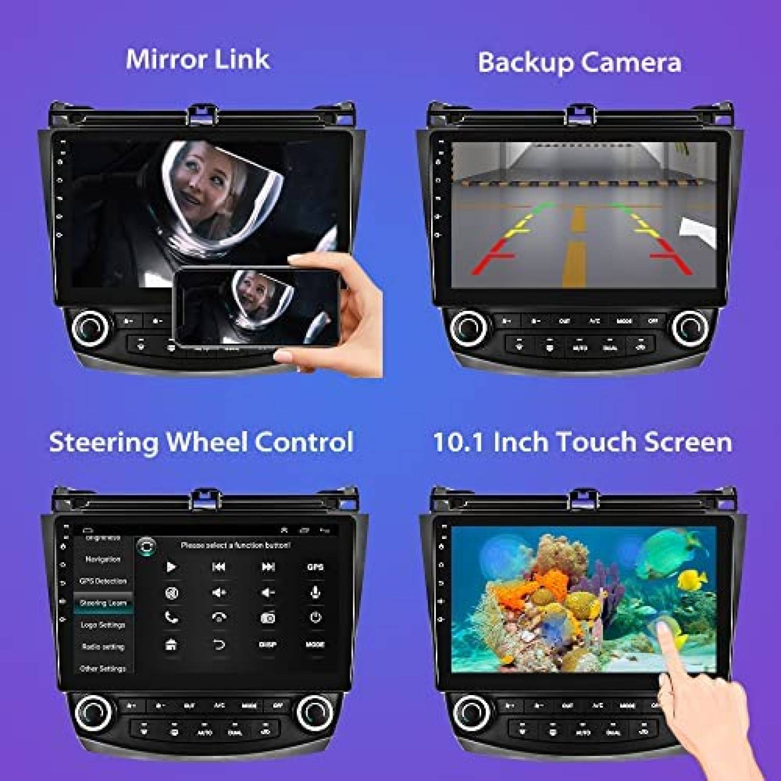 Estereo De Coche HIKITY Para Honda Accord 2003-07 -Negro