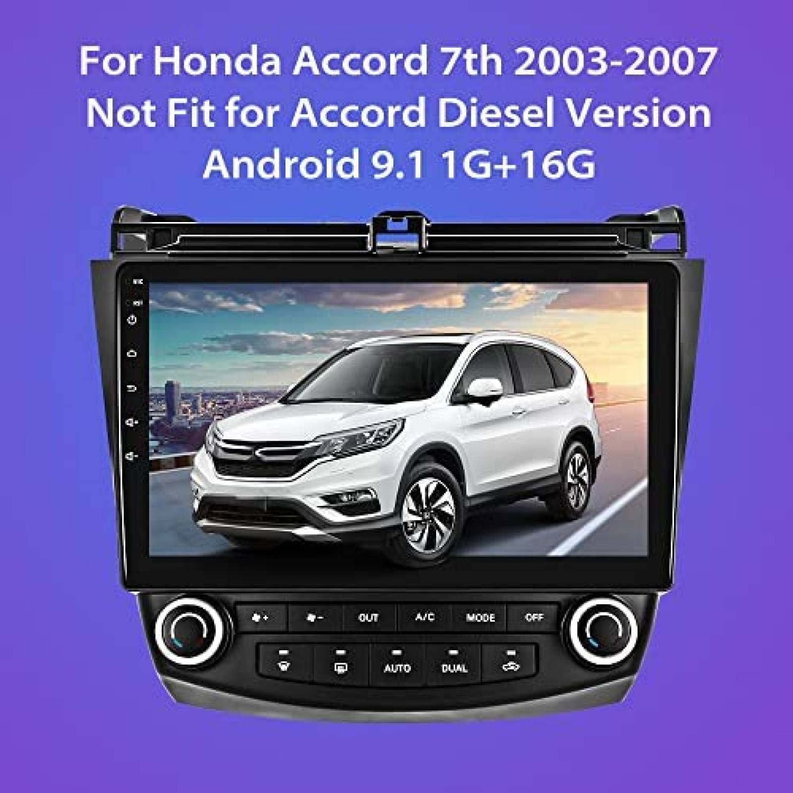 Estereo De Coche HIKITY Para Honda Accord 2003-07 -Negro