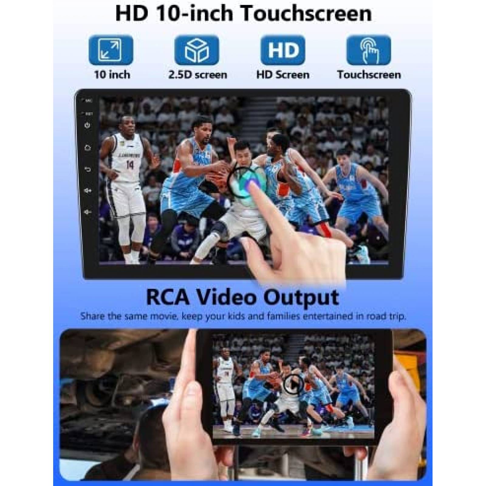 Estereo de Coche METEESER Con Camara de Reversa -Negro