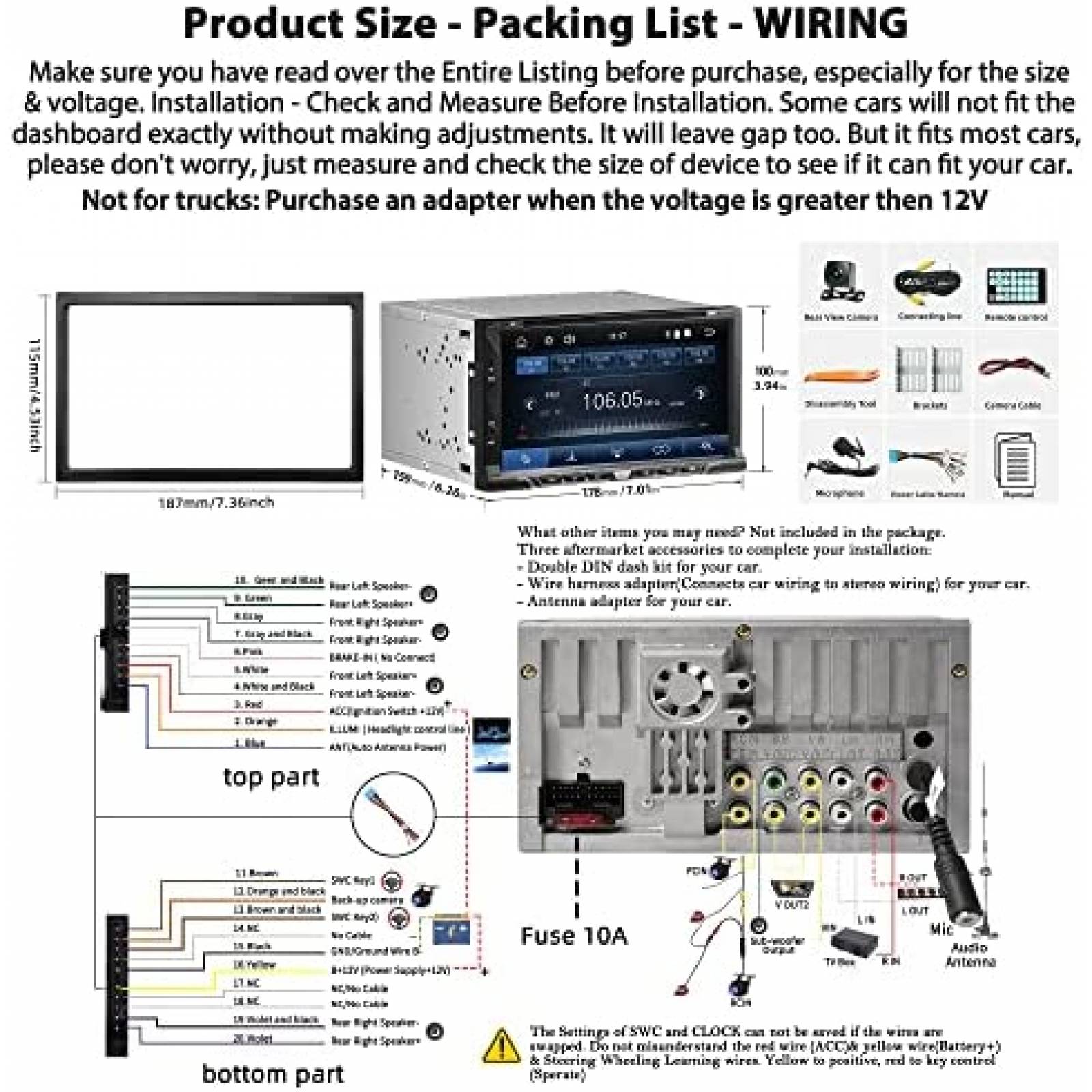 Estereo de Coche WOWiViD con Reproductor de CD/DVD -Negro