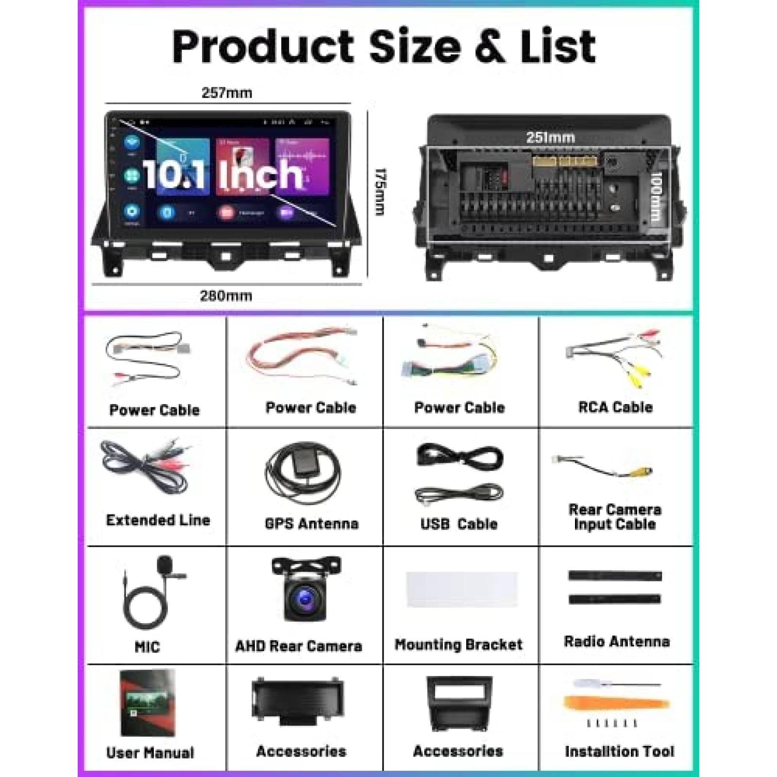 Estereo De Coche HIKITY Para Honda Accord 2008-2013 -Negro