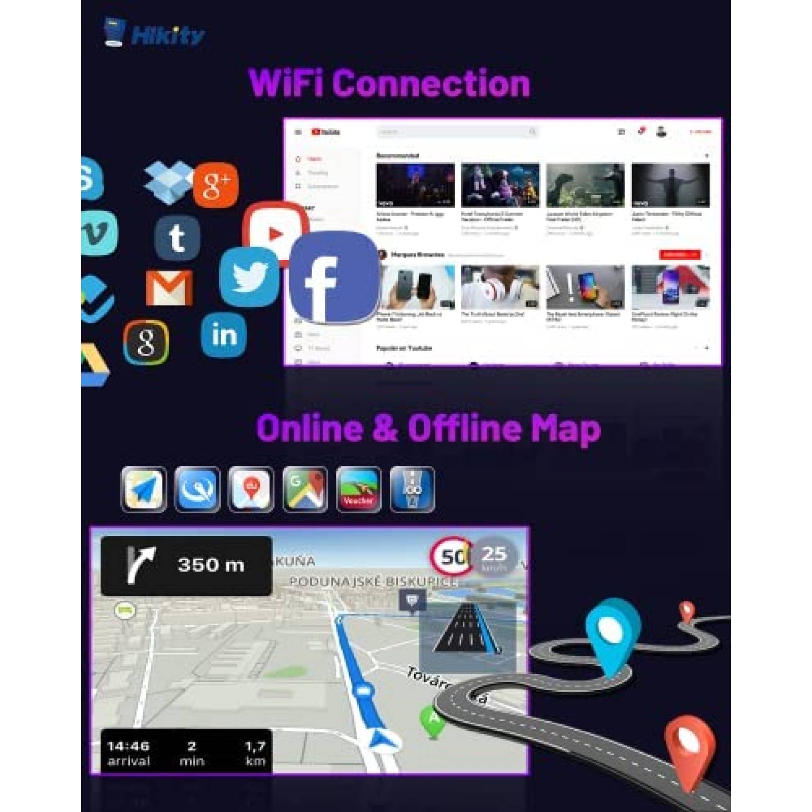 Estereo De Coche HIKITY Para Honda Accord 2008-2013 -Negro