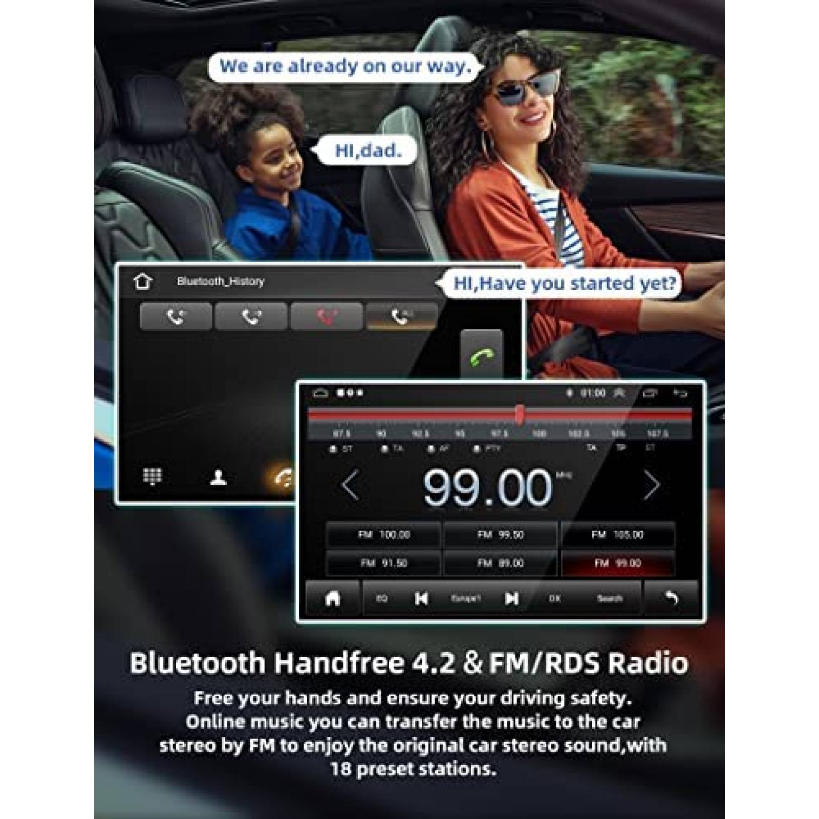 Estereo De Coche PODOFO Double Din Inalambrico -Negro