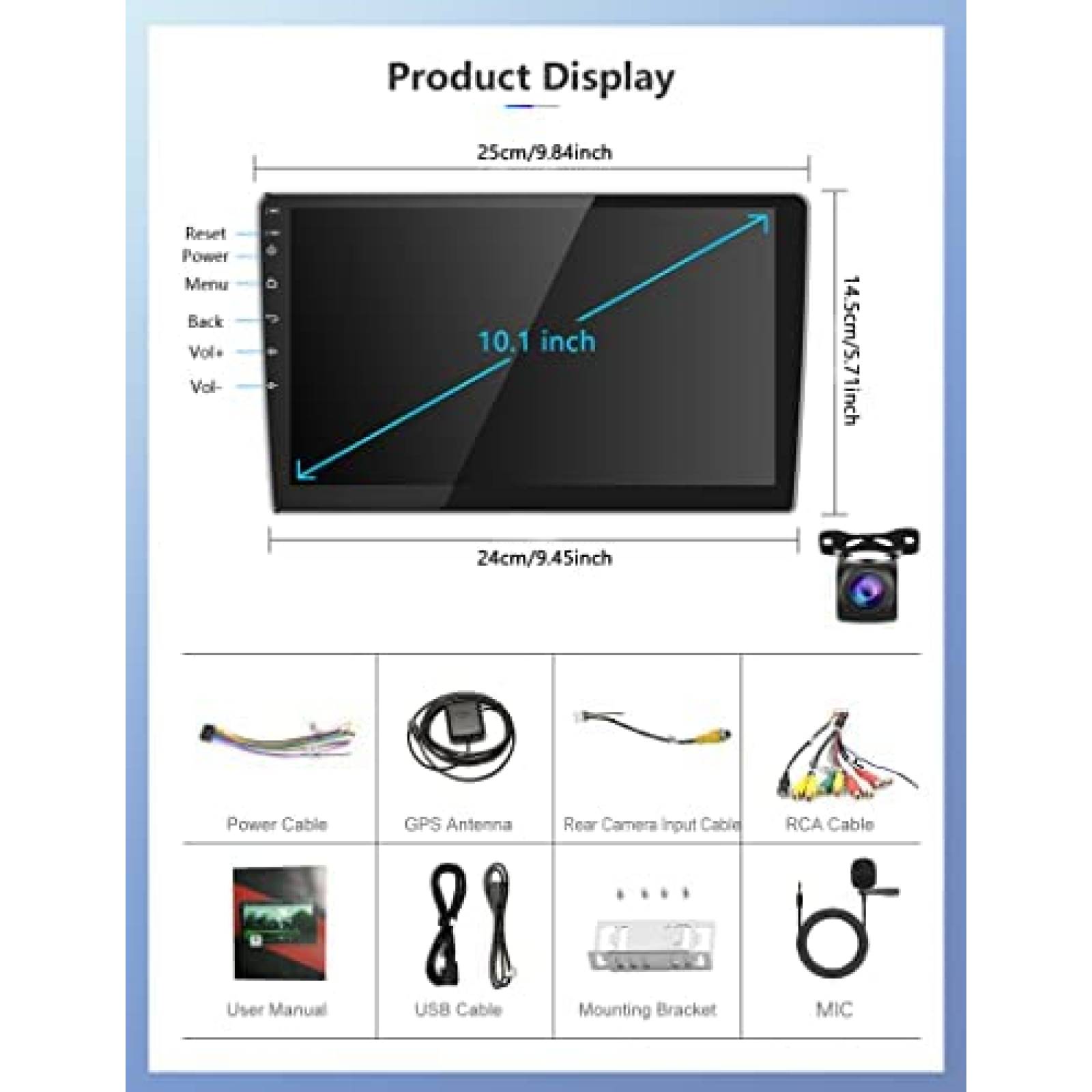 Estereo De Coche PODOFO Double Din Inalambrico -Negro