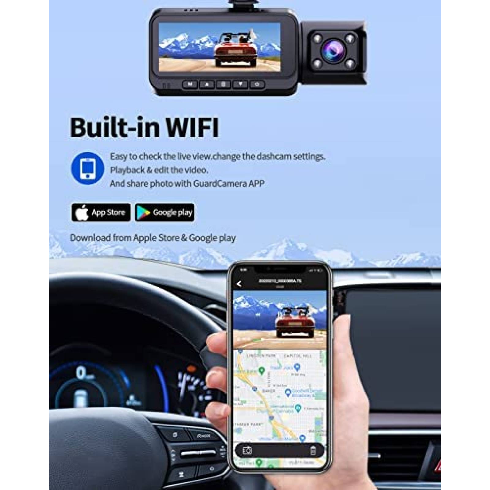 Camara de Reversa VSTARK DC14 3 Cam 2K 170 64GB Sensor Sony