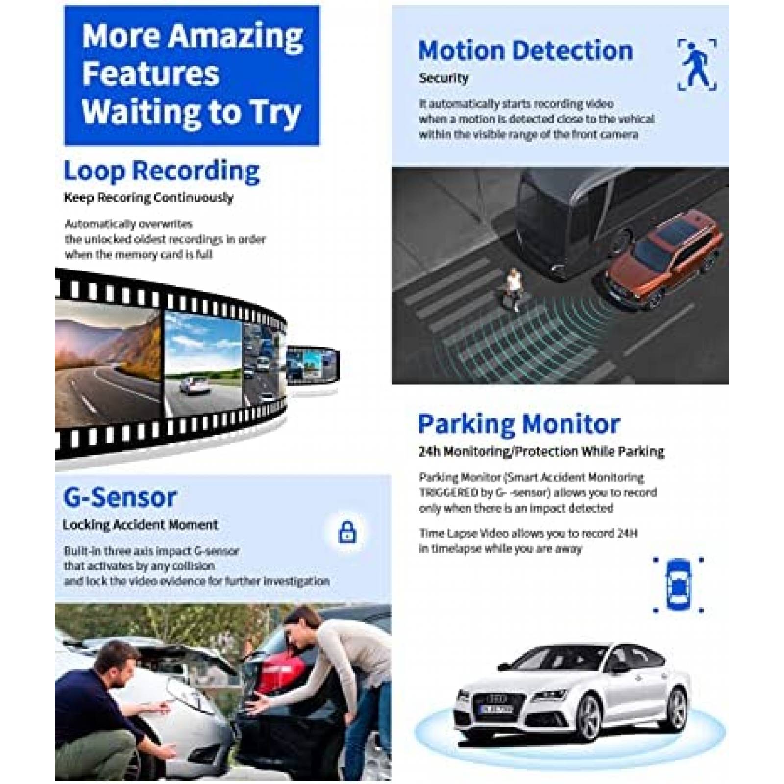 Camara de Reversa VSTARK DC14 3 Cam 2K 170 64GB Sensor Sony