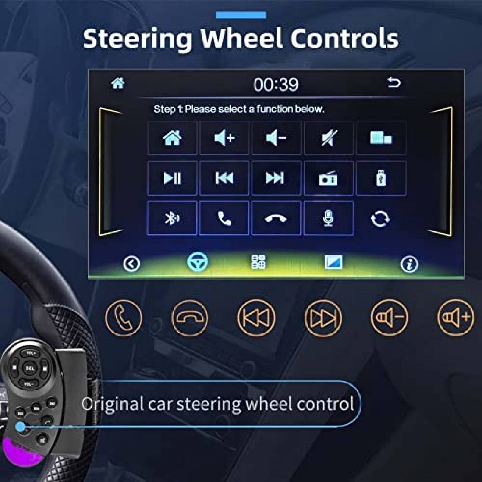 Estereo De Coche PODOFO Single Din Inalambrico Negro