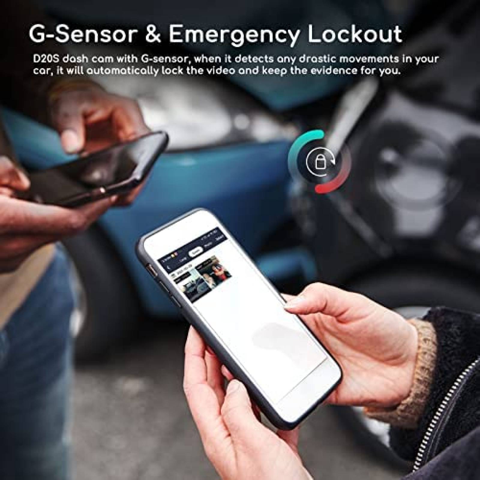 Camara de Reversa COOAU 2 Cam 1440p GPS Wifi Sensor G 170