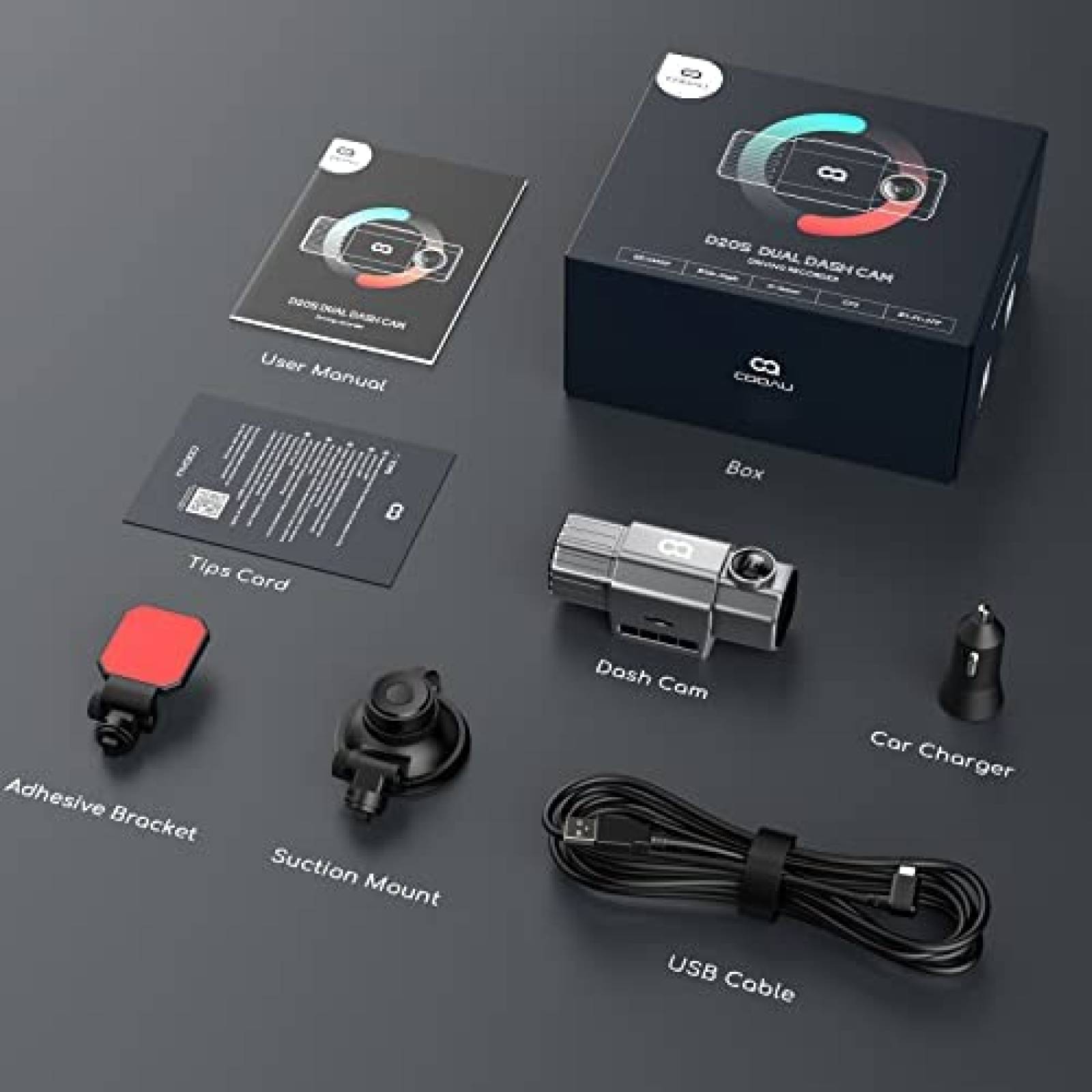 Camara de Reversa COOAU 2 Cam 1440p GPS Wifi Sensor G 170