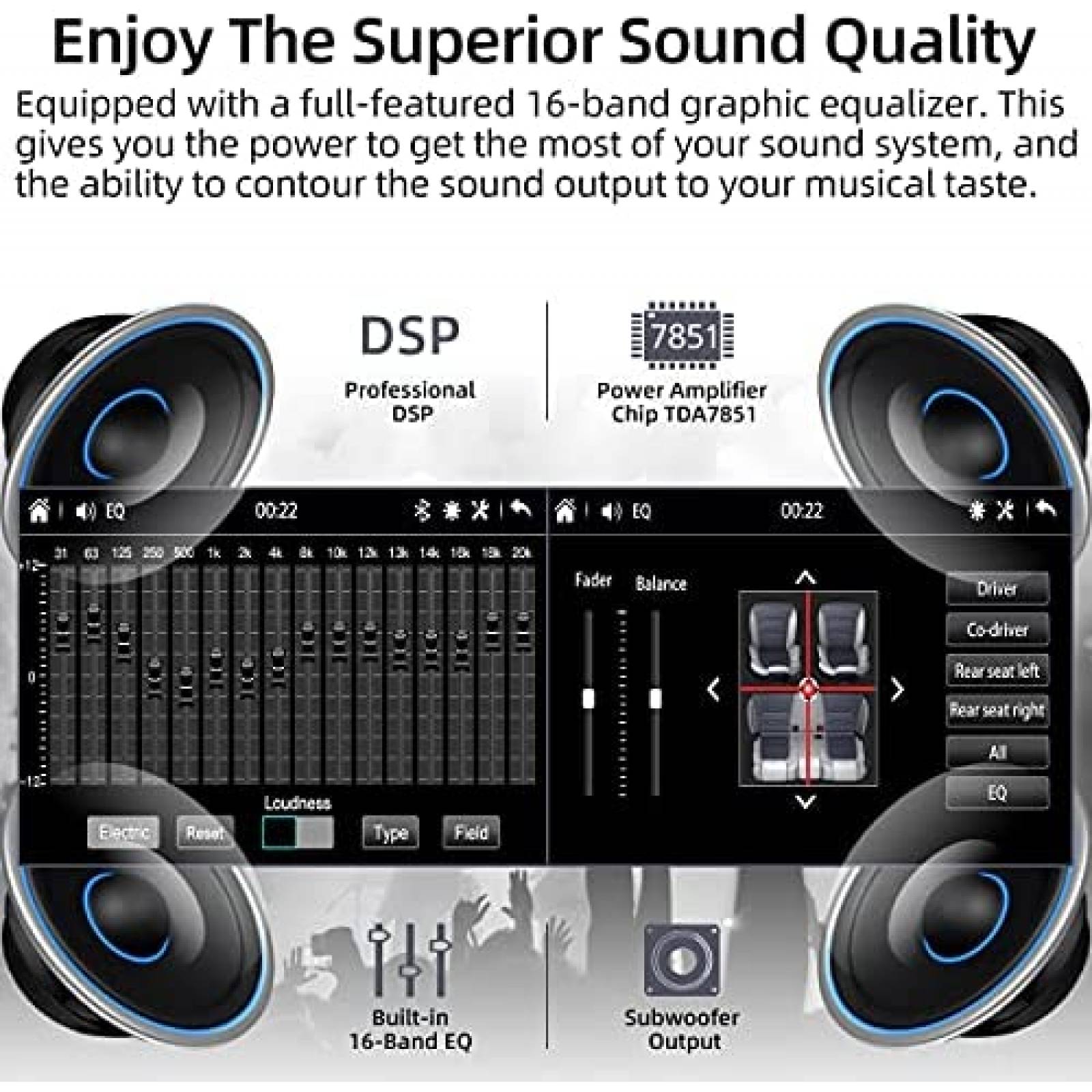 Estereo De Coche SJOYBRING Doble Din Bluetooth 7''