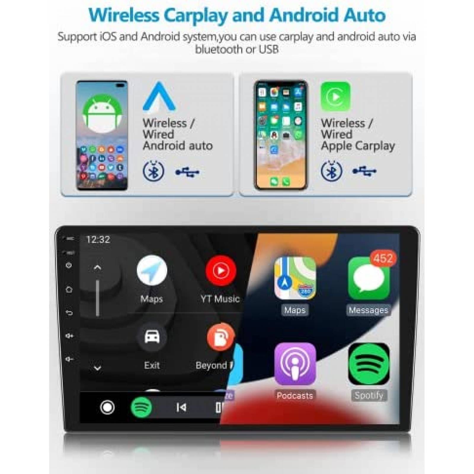 Estereo De Coche PODOFO Para Honda Civic 2001-05 -Negro