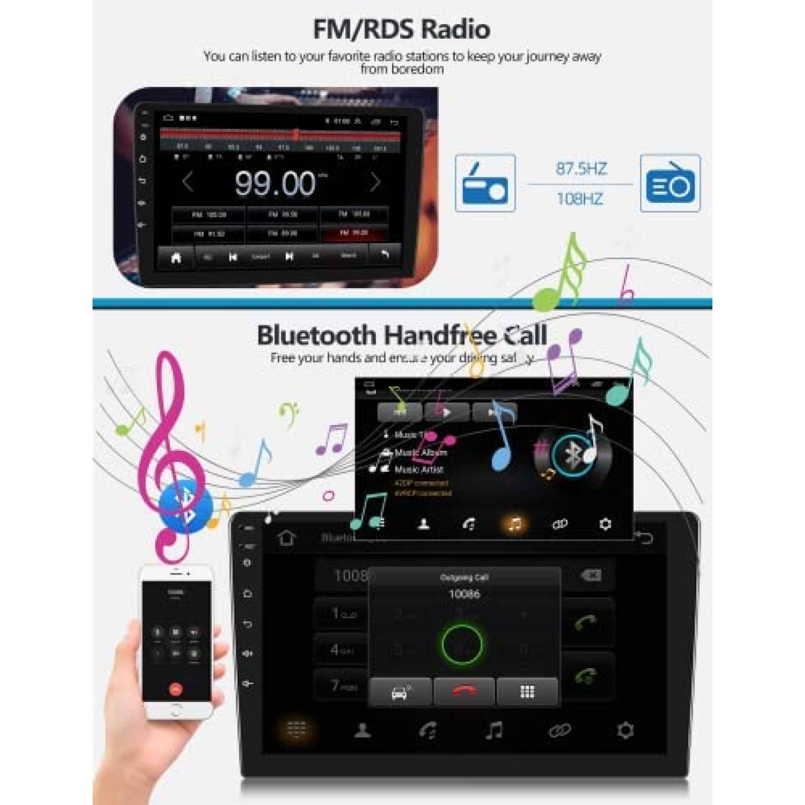 Estereo De Coche PODOFO Para Honda Civic 2001-05 -Negro