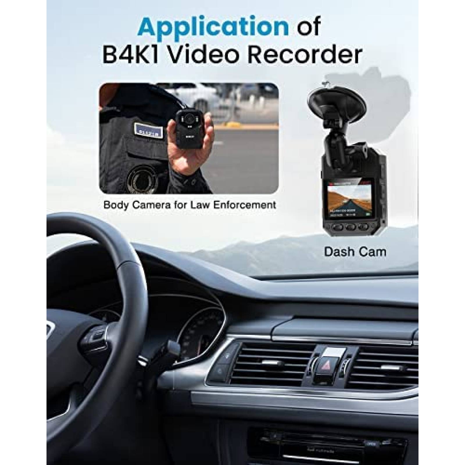 Camara Montada a Cuerpo BoBlov B4K1 GPS de 3100mAh -Negro