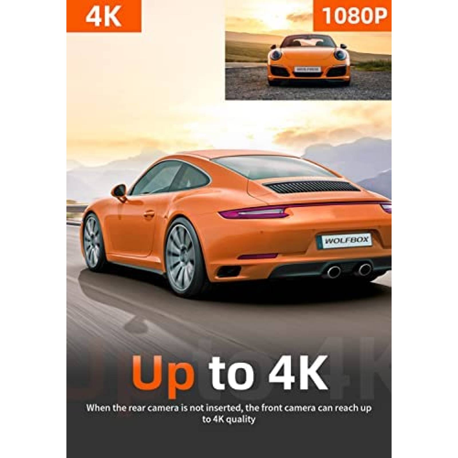 Camara Dash WOLFBOX i07 3'' LCD Vision Nocturna 4K 1080P