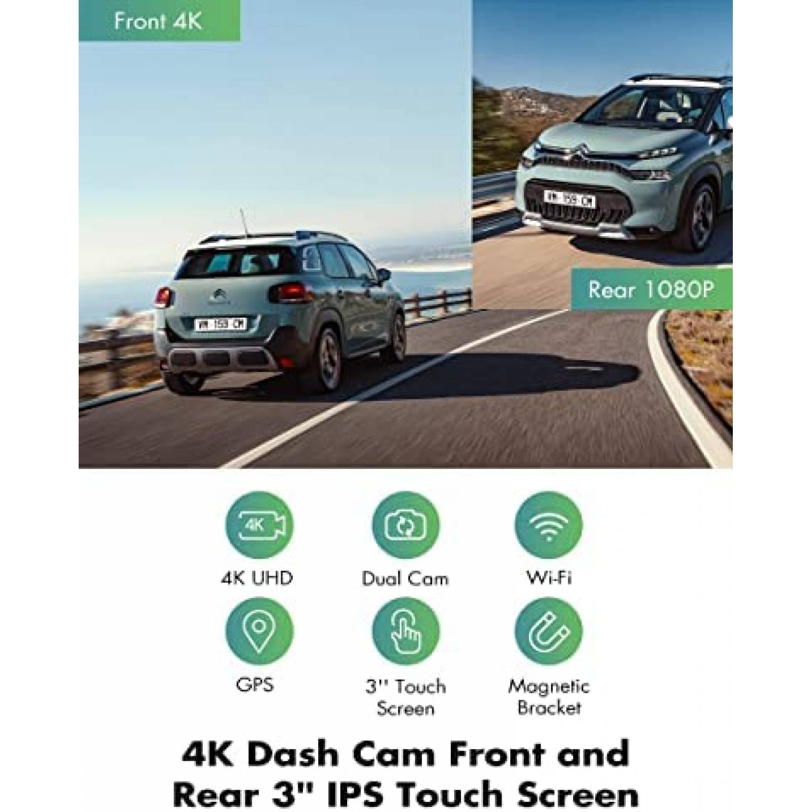 Camara para Auto Heaboli HP88 3'' Touch 4K 1080P Gps IMX335