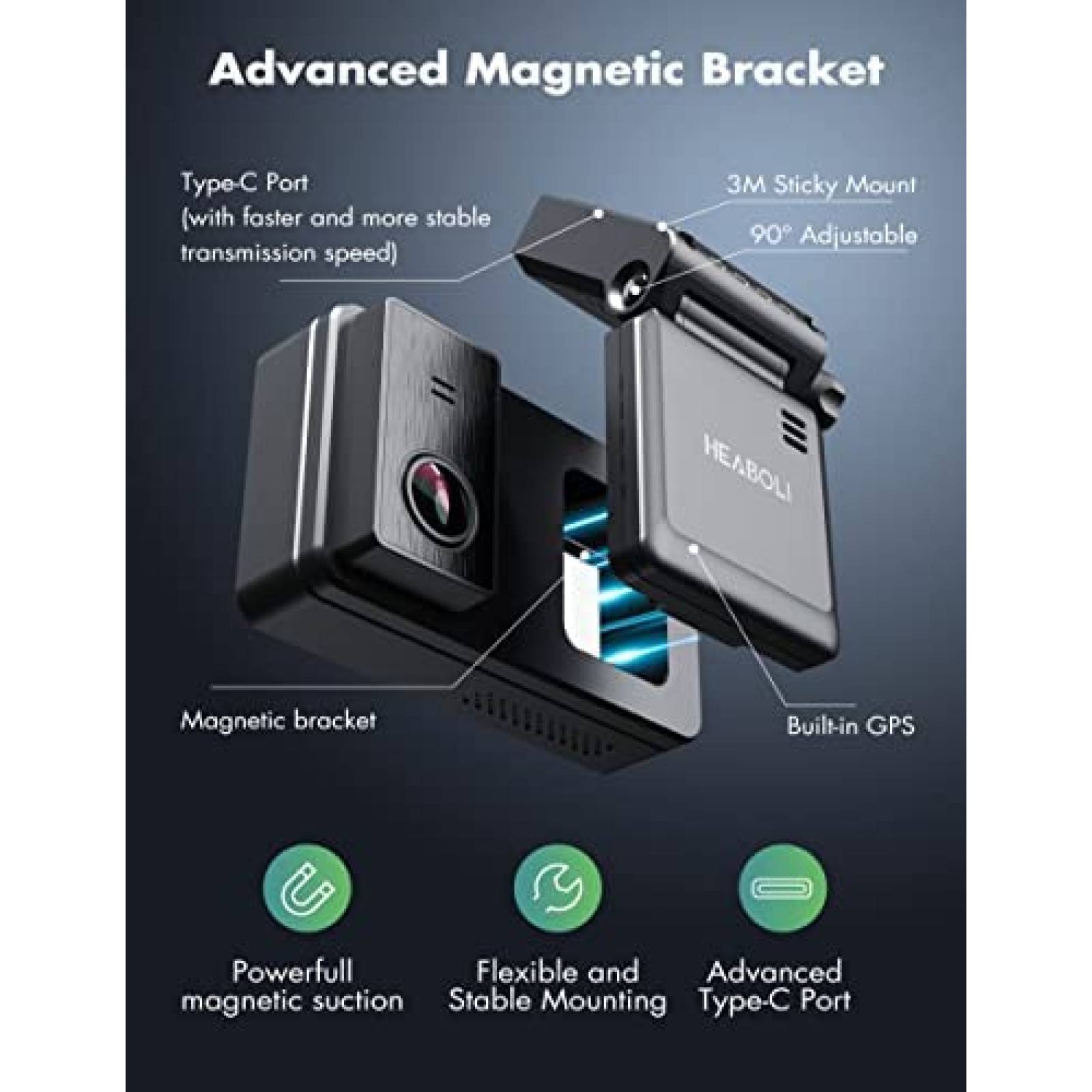 Camara para Auto Heaboli HP88 3'' Touch 4K 1080P Gps IMX335