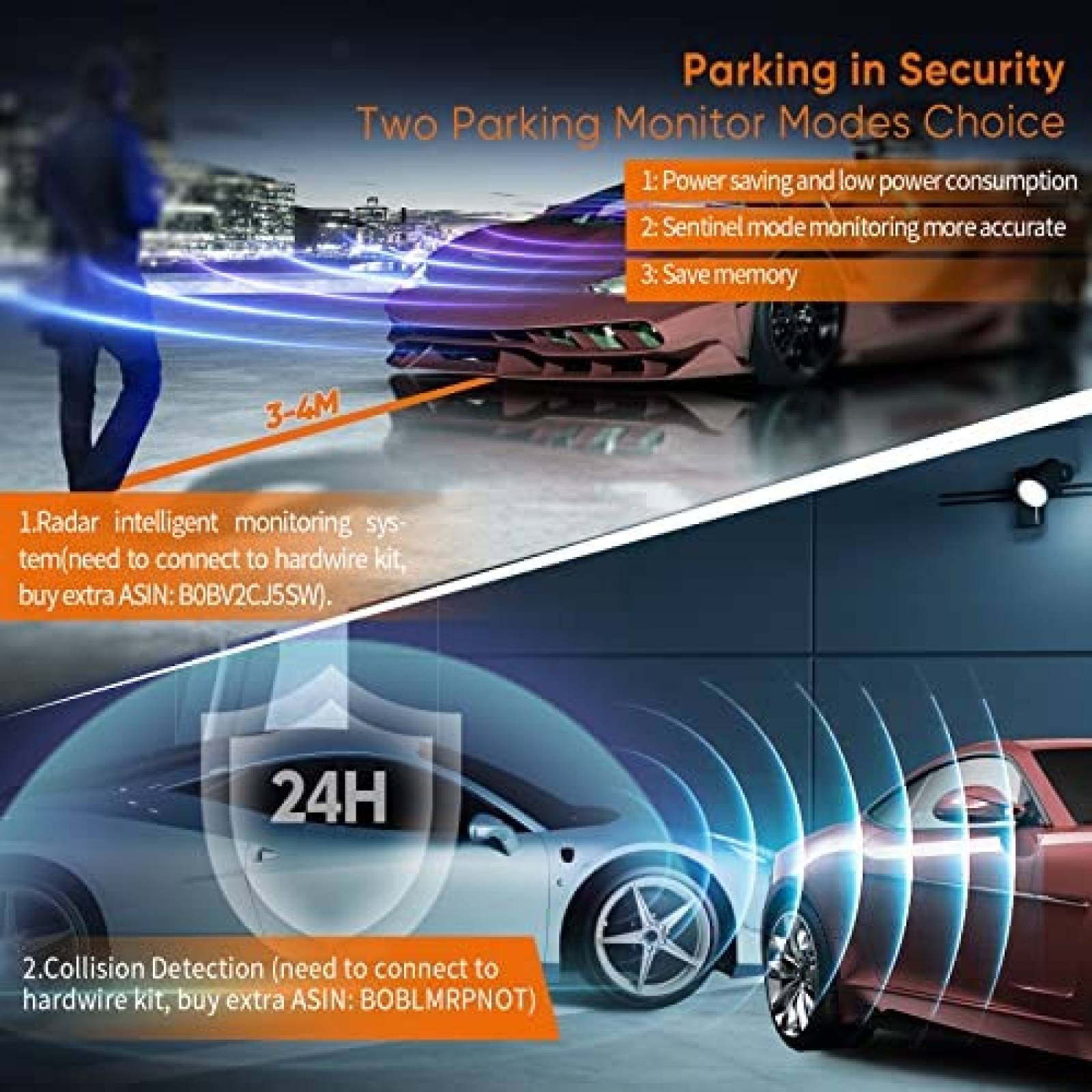 Camara Reversa HUPEJOS 3 Cam 1080p Wifi GPS 128GB Sensor G