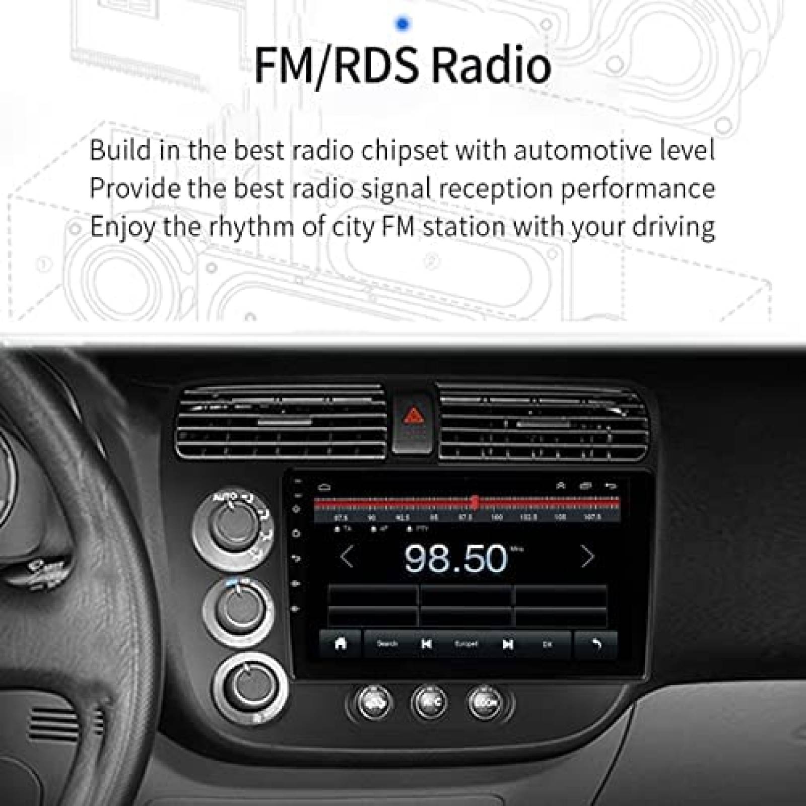 Estereo de Coche COCHEPARTS Para Honda Civic 2001-2005