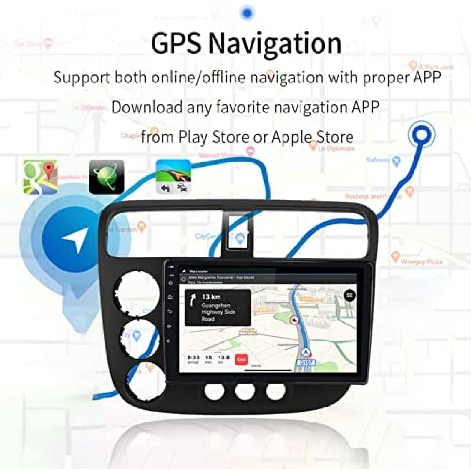 Estereo de Coche COCHEPARTS Para Honda Civic 2001-2005