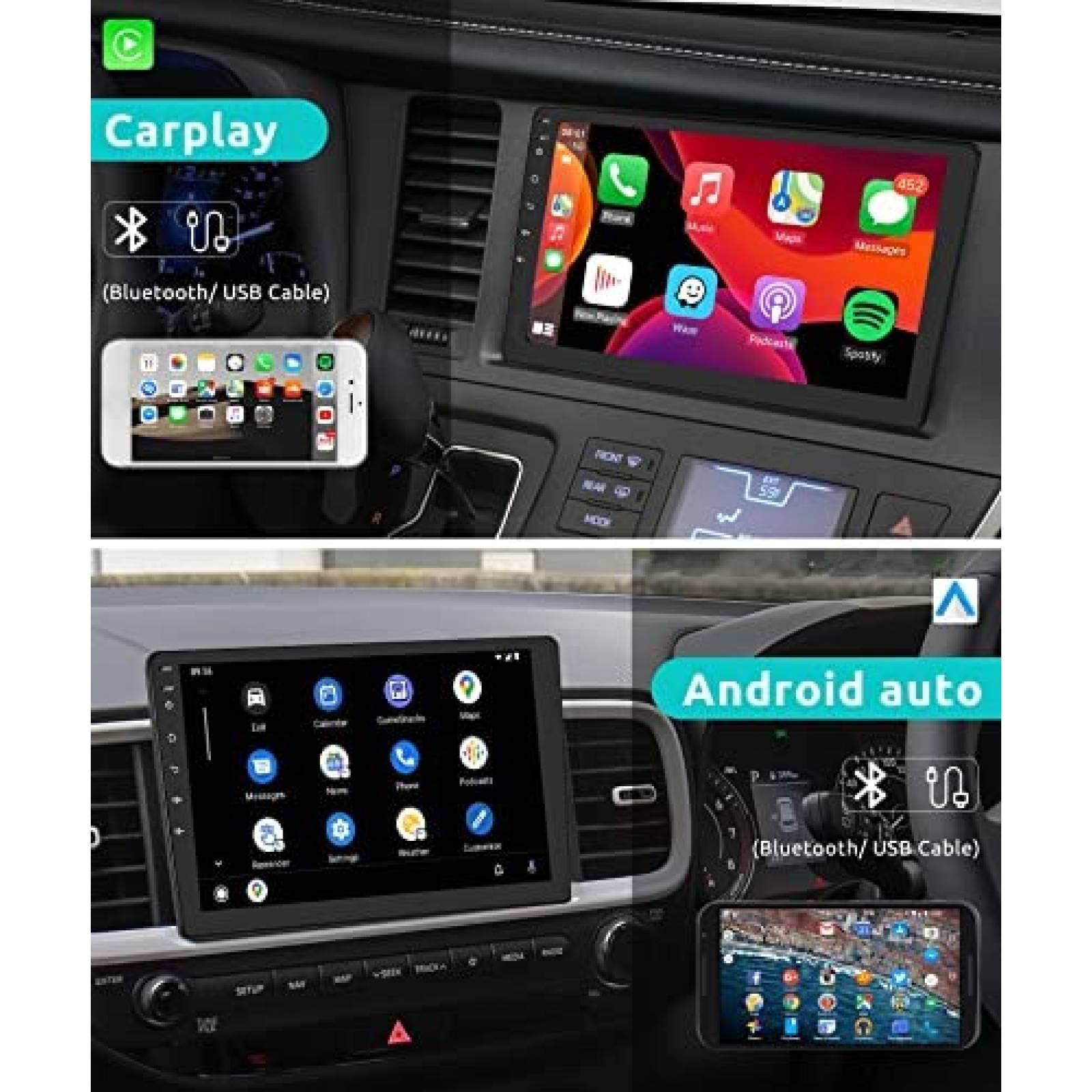 Estereo De Coche RIMOODY DOuble Din Inalambrico -Negro