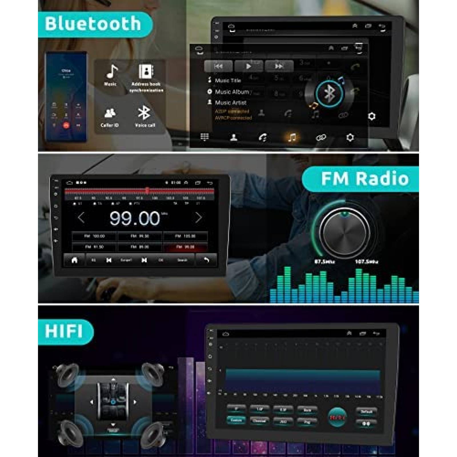 Estereo De Coche RIMOODY DOuble Din Inalambrico -Negro