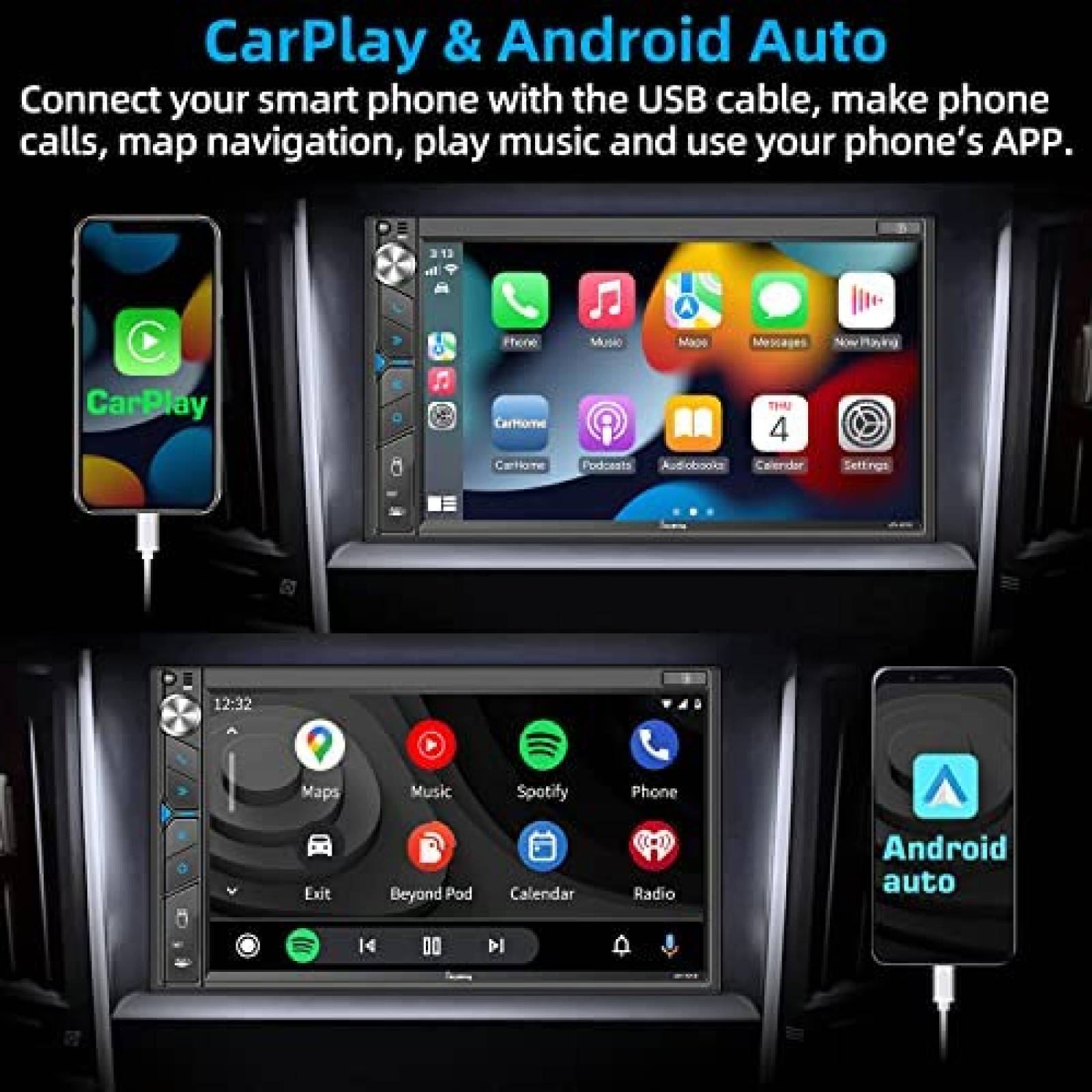 Estereo De Coche SJOYBRING Doble Din Bluetooth 7 Pulgadas