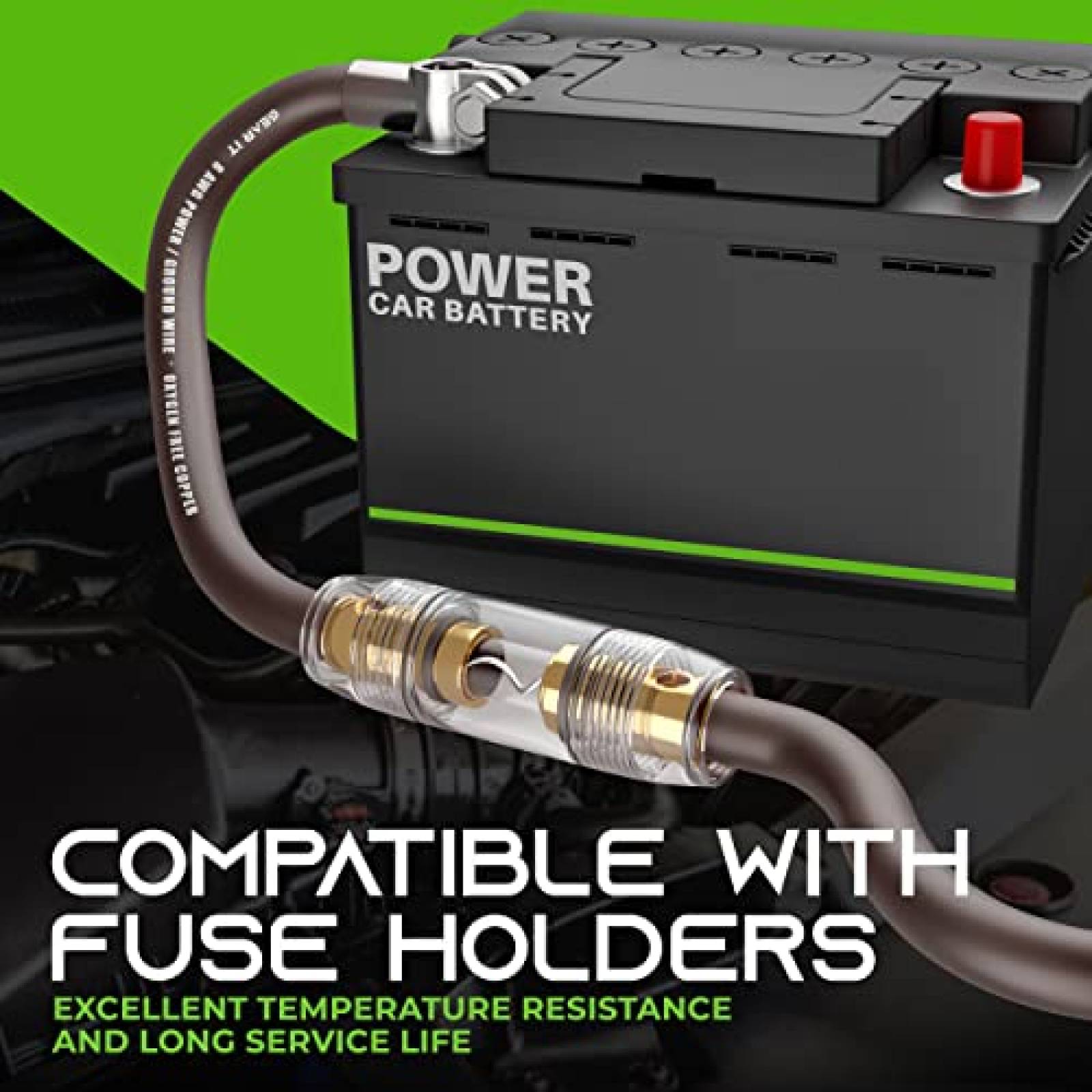 Cable de cobre GearIT automotriz 8 AWG calibre 8.0 -Negro