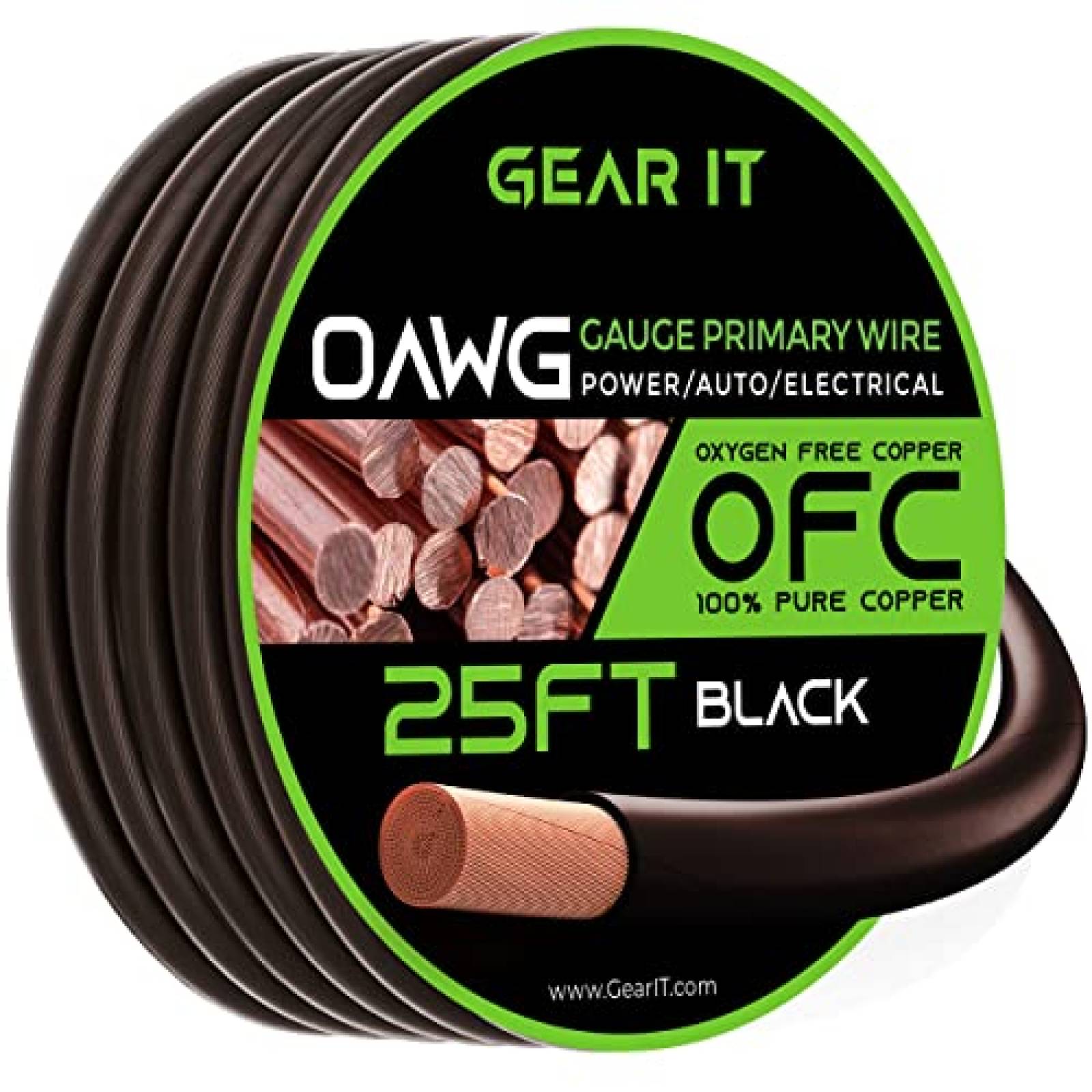 Cable de cobre GearIT automotriz calibre 8.0 -Negro