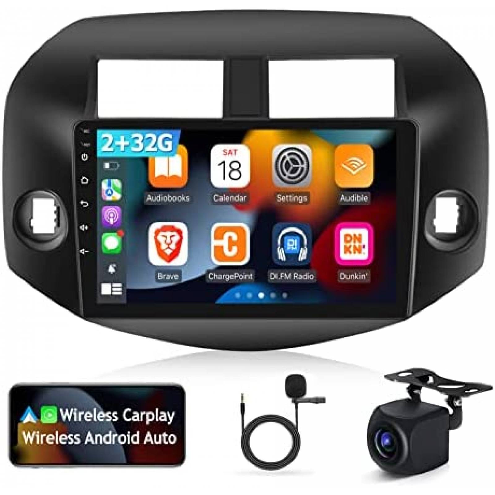 Estereo De Coche EKAT Para Toyota RAV4 2007-12 -Negro