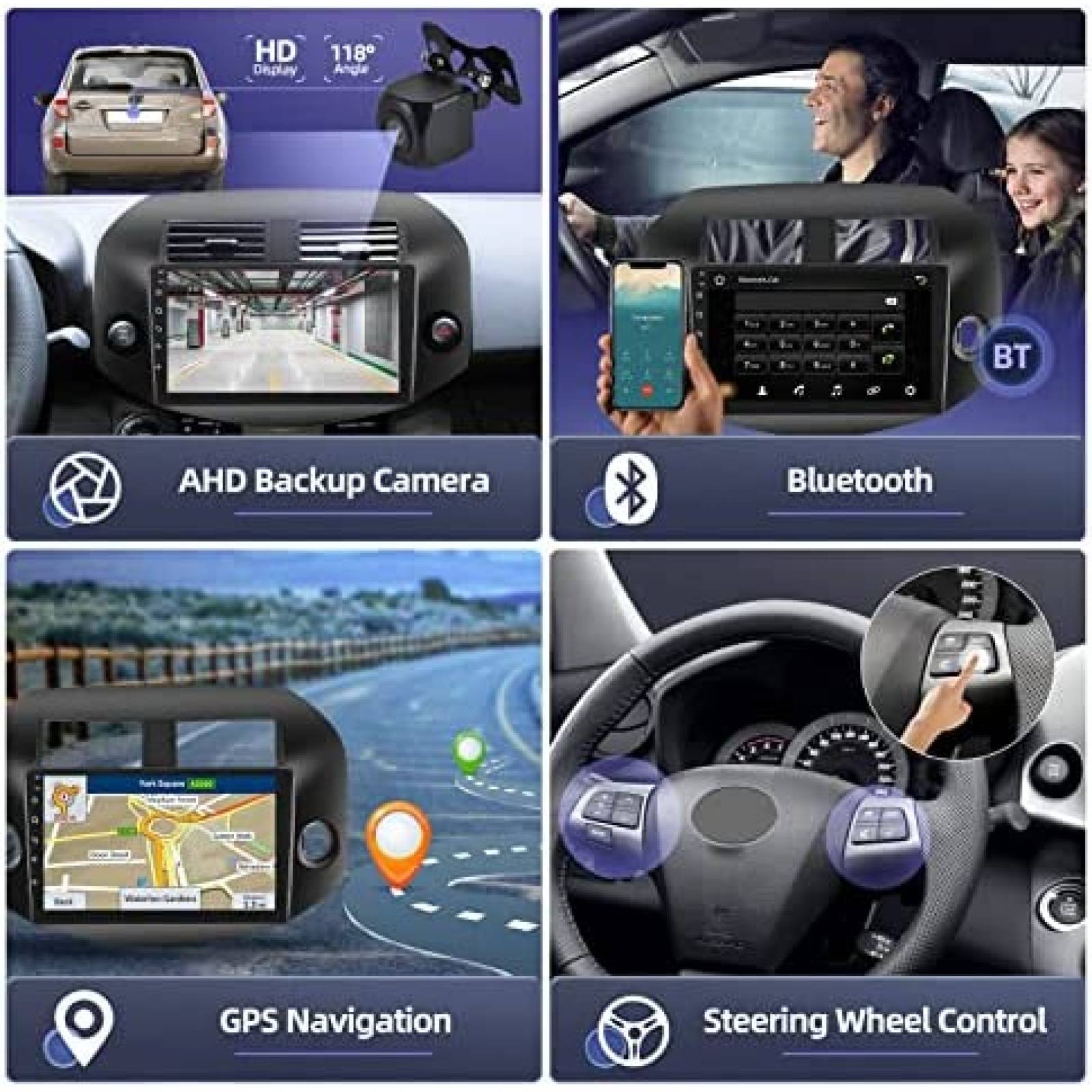 Estereo De Coche EKAT Para Toyota RAV4 2007-12 -Negro