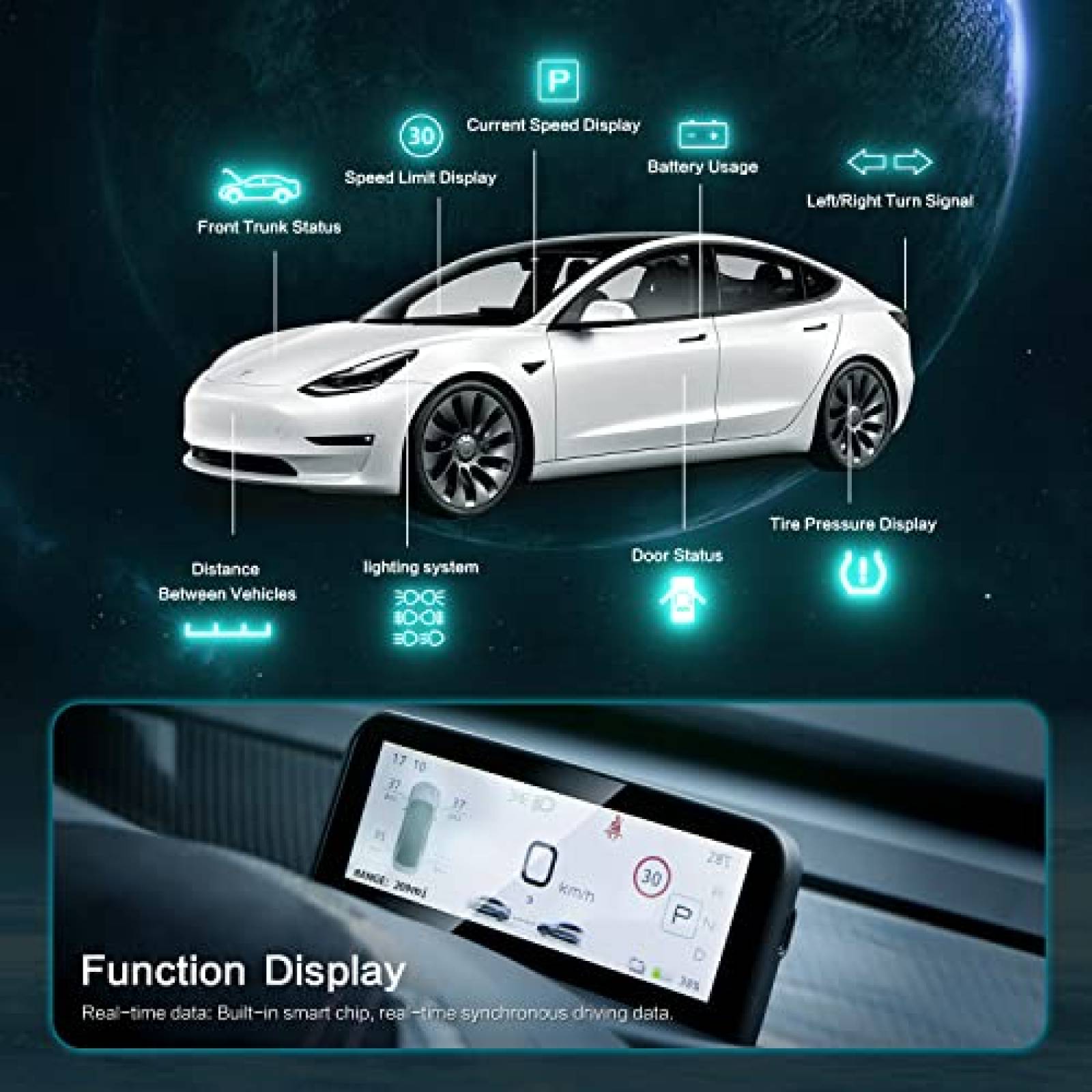Pantalla Tesplus para tesla 4.6'' Model 3/Y -Negro