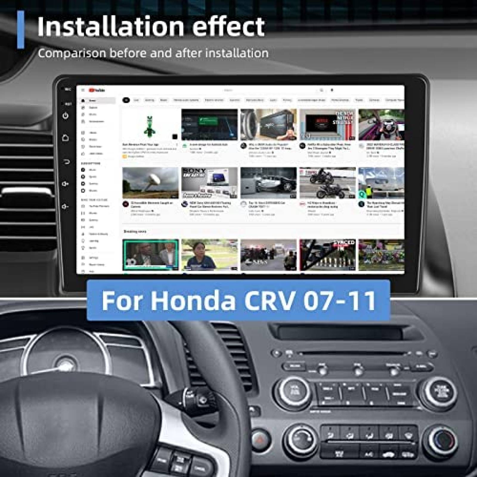 Estereo Auto Podofo 10.1'' Android Honda Civic 2006 - 2011