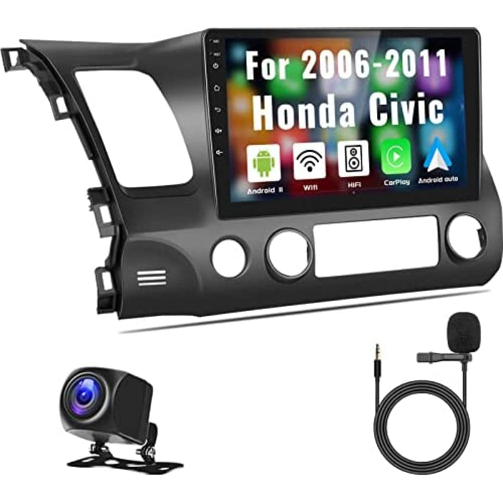 Estereo de Coche UNITOPSCI Para Honda Civic 2006-2011 -Negro
