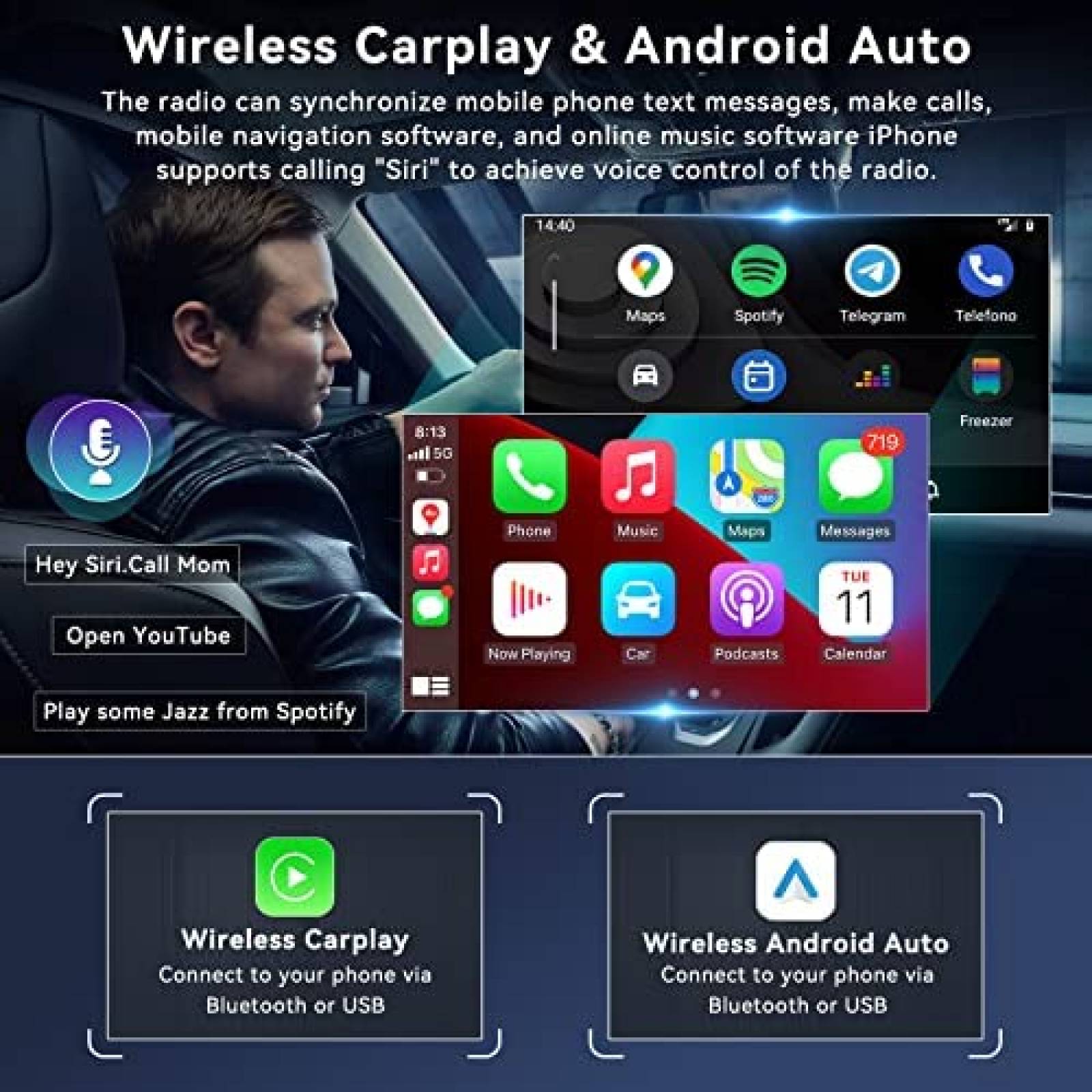 Estereo de Coche UNITOPSCI Para Honda Civic 2006-2011 -Negro